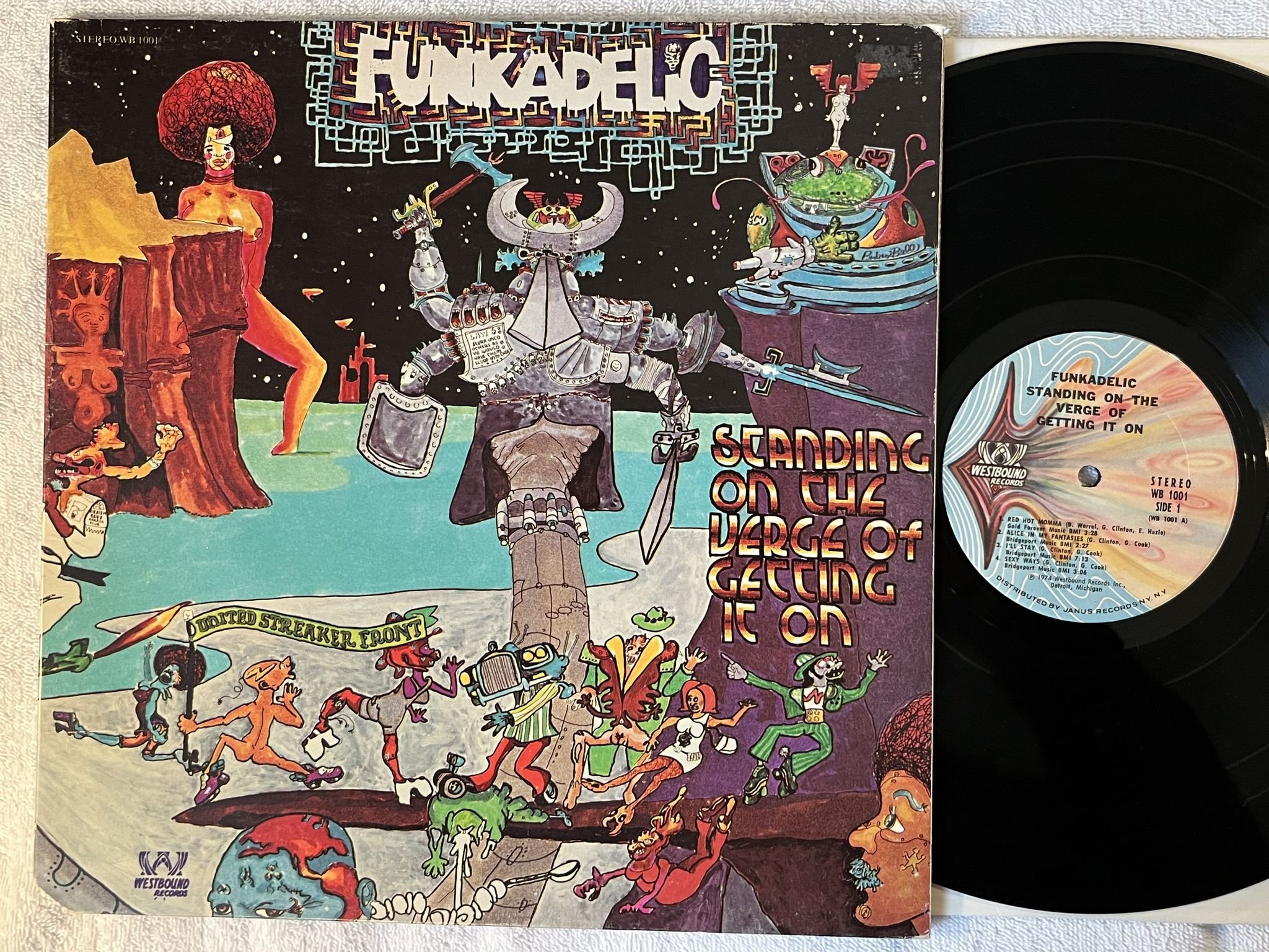 Omslagsbild för skivan FUNKADELIC standing on the verge of getting it on LP -74 US WESTBOUND WB 1001