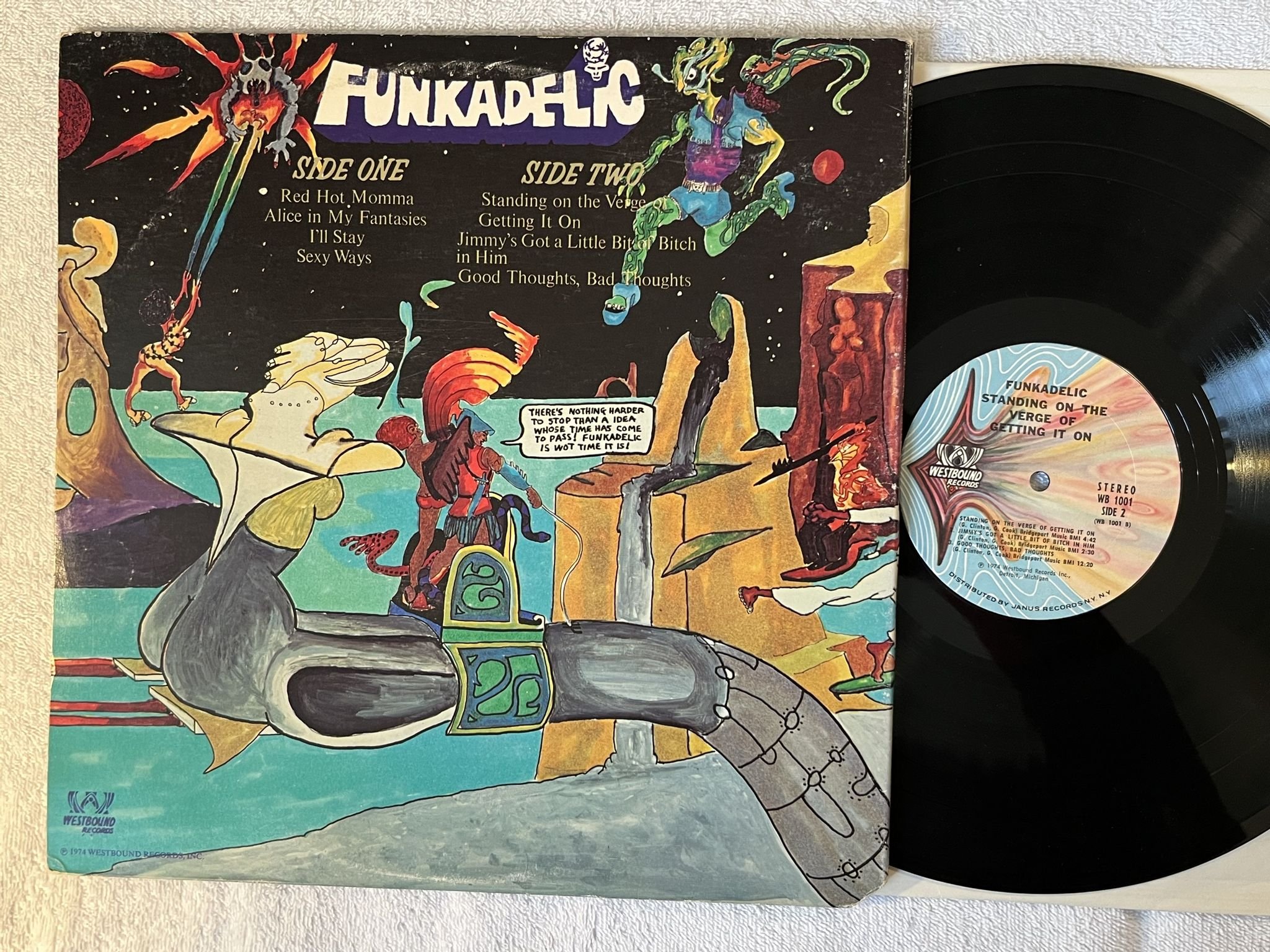 Omslagsbild för skivan FUNKADELIC standing on the verge of getting it on LP -74 US WESTBOUND WB 1001