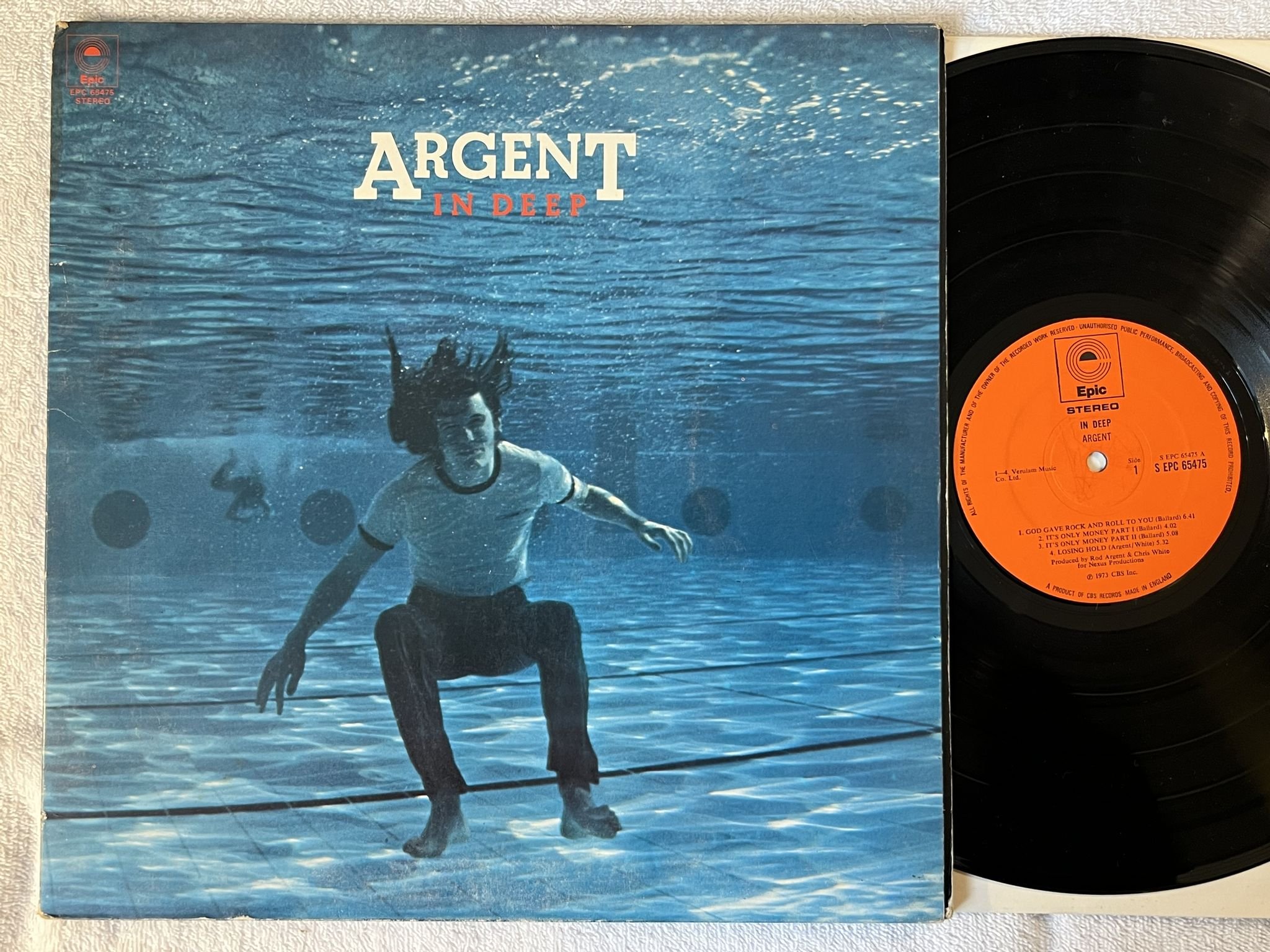 Omslagsbild för skivan ARGENT in deep LP -73 UK EPIC S EPC 65475