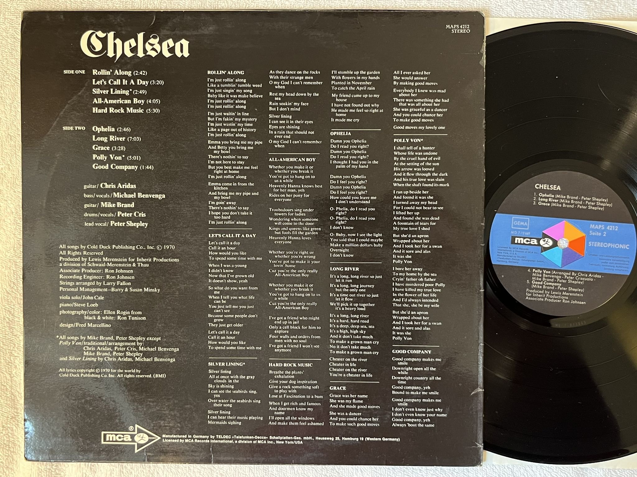 Omslagsbild för skivan CHELSEA s/t LP -70 Ger MCA MAPS 4212 *** RARE ***