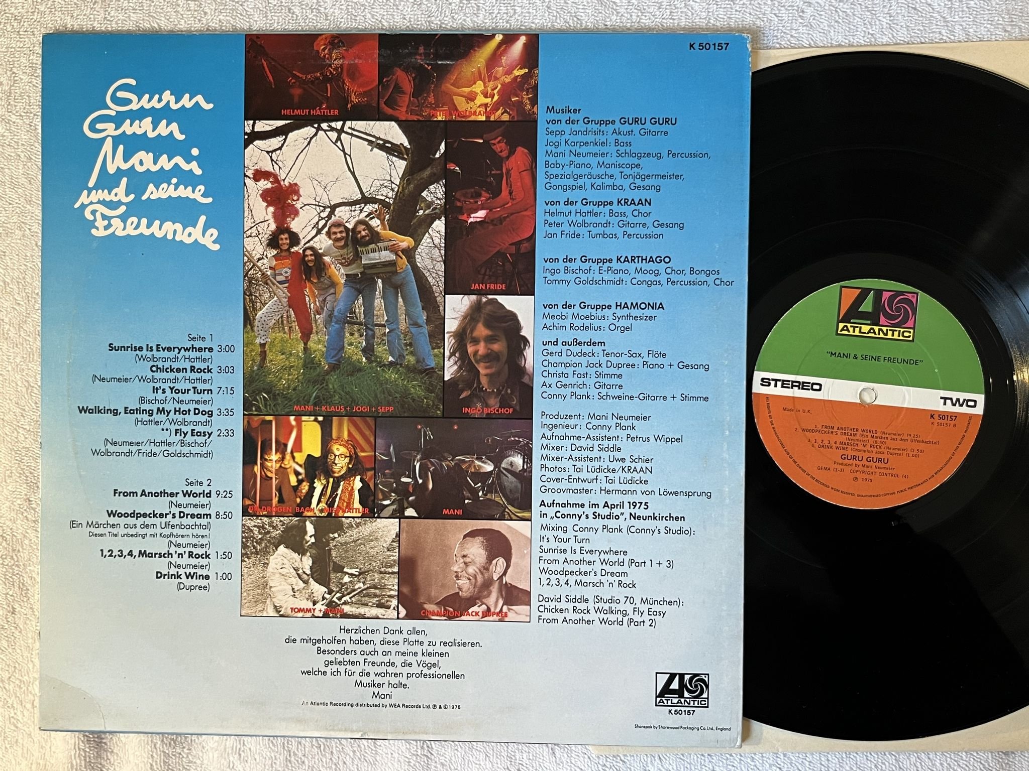 Omslagsbild för skivan GURU GURU Mani Und Seine Freunde LP -75 UK ATLANTIC K 50157