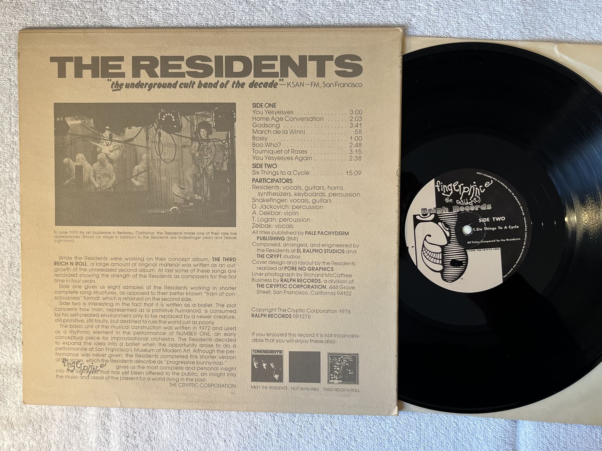 Omslagsbild för skivan THE RESIDENTS Fingerprince LP -77 US RALPH RECORDS RR1276
