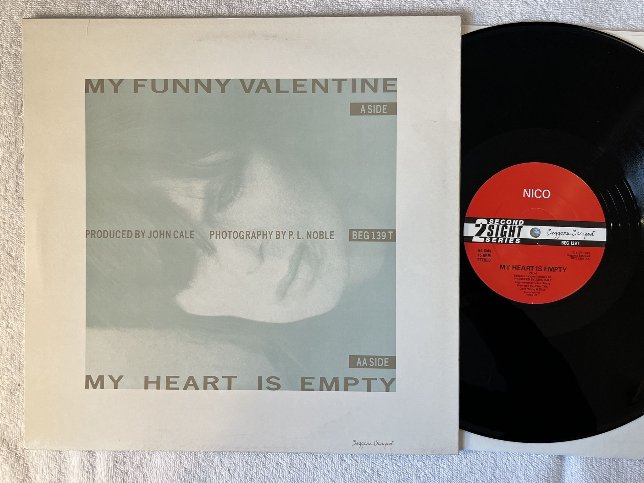 Omslagsbild för skivan NICO my funny valentine 12" -85 UK BEGGARS BANQUET BEG 139T