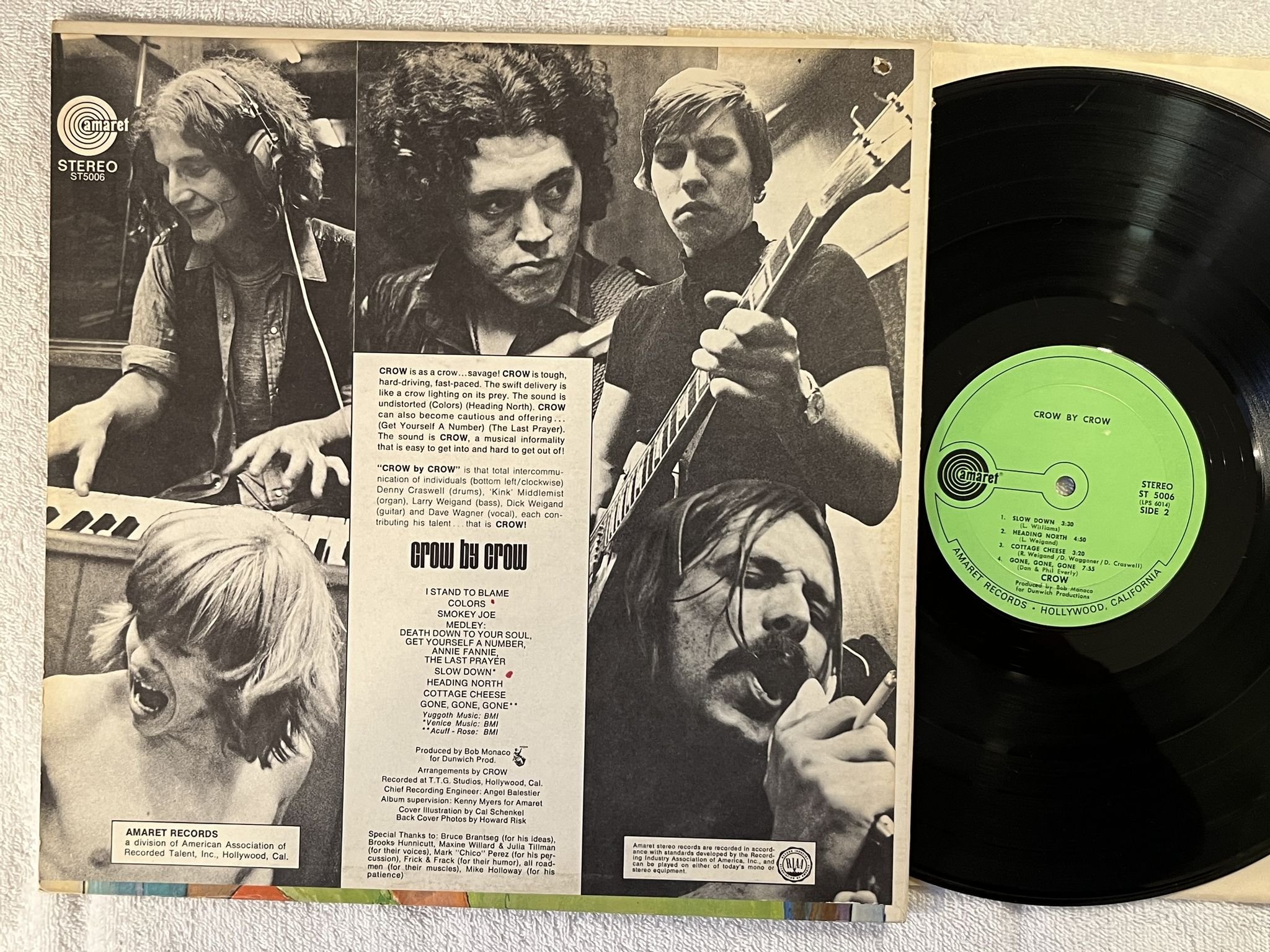 Omslagsbild för skivan CROW crow by crow LP -70 US AMARET ST 5006