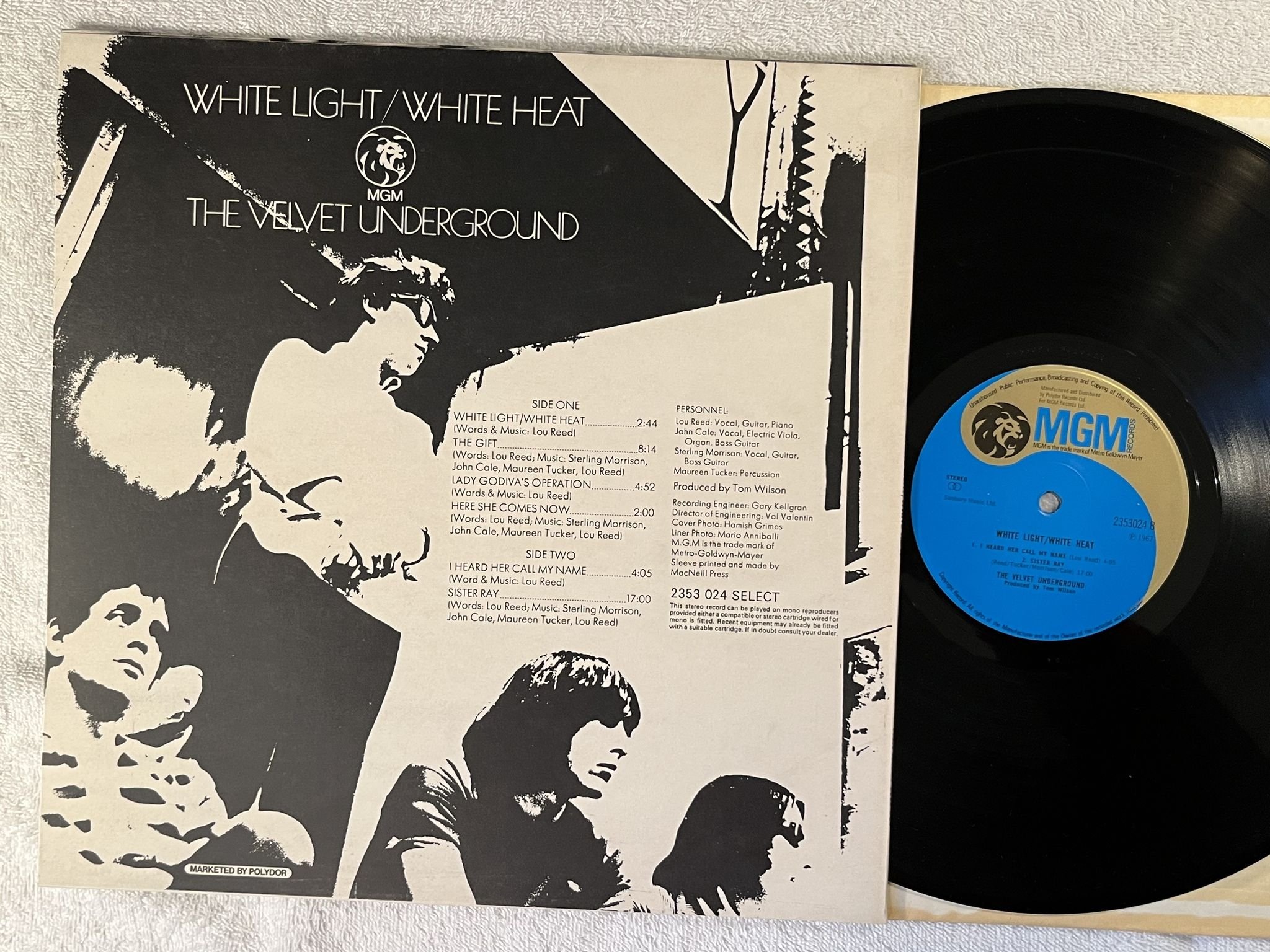 Omslagsbild för skivan THE VELVET UNDERGROUND White Light/White Heat LP re UK MGM 2353024