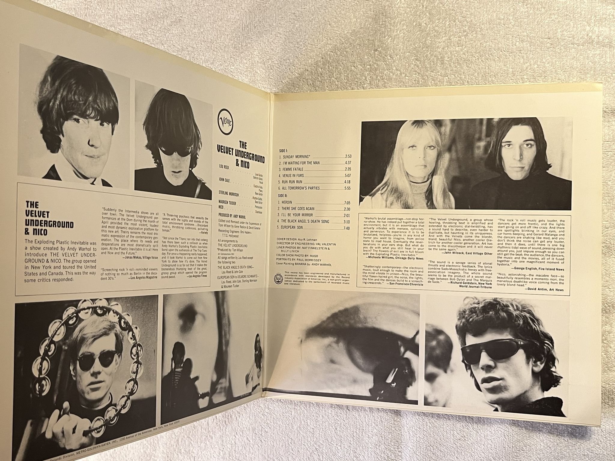 Omslagsbild för skivan THE VELVET UNDERGROUND & NICO s/t LP -71 Ger VERVE 2304163 *** ANDY WARHOL ***