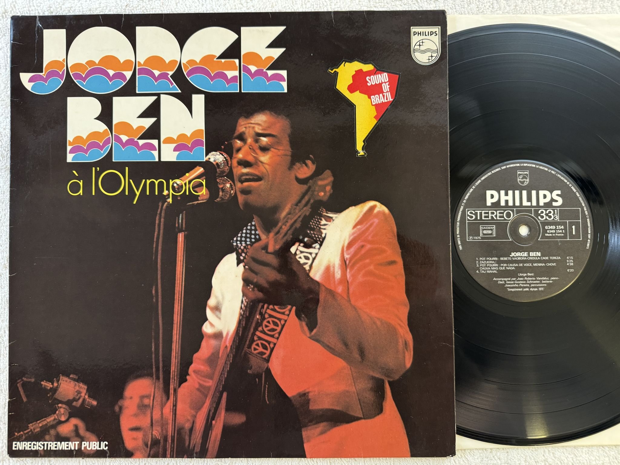Omslagsbild för skivan JORGE BEN a l'Olympia LP -75 Fra PHILIPS 6349154