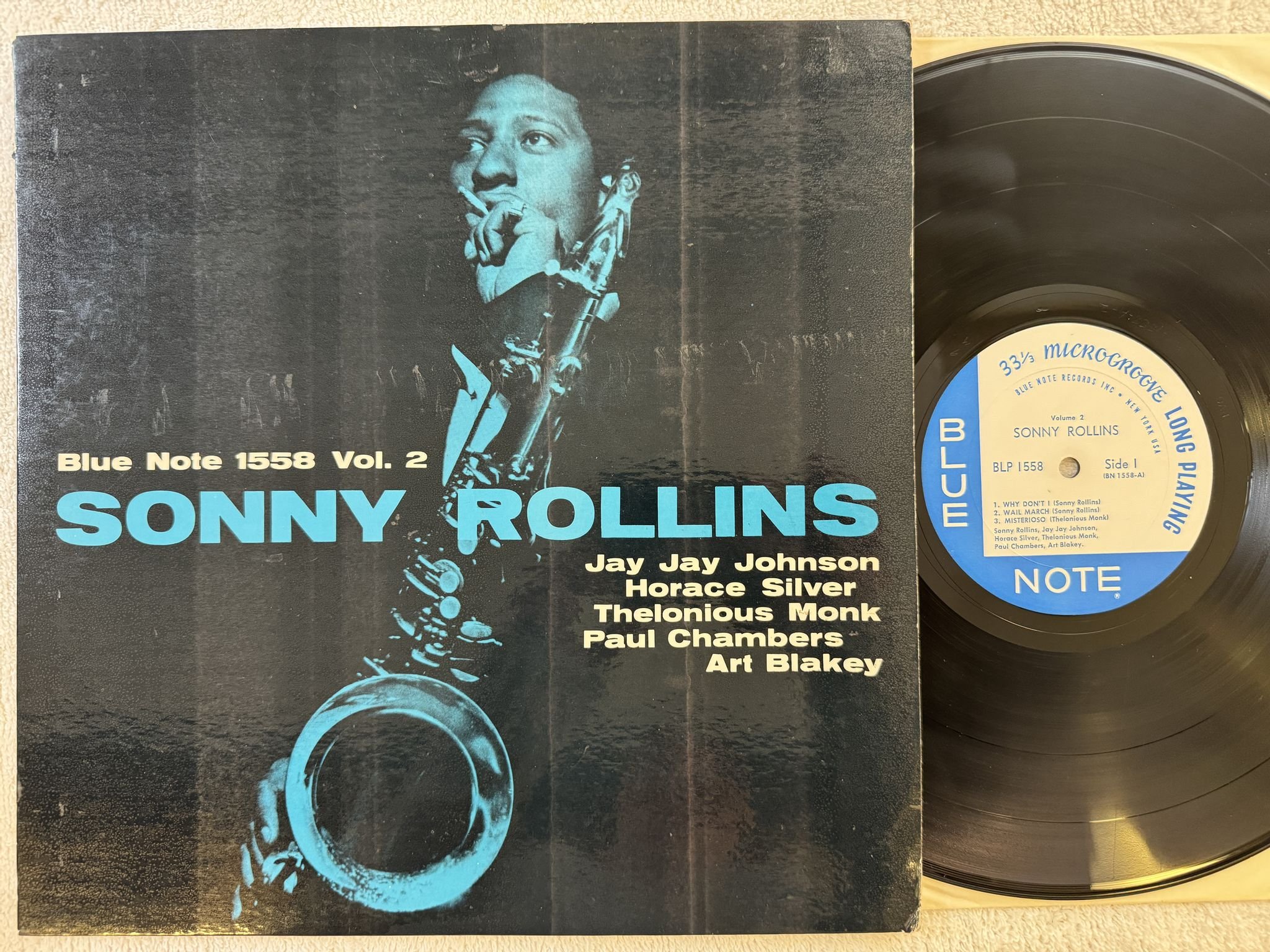 Omslagsbild för skivan SONNY ROLLINS volume 2 LP -57/62 US BLUE NOTE mono BLP 1558 *** NEW YORK ***