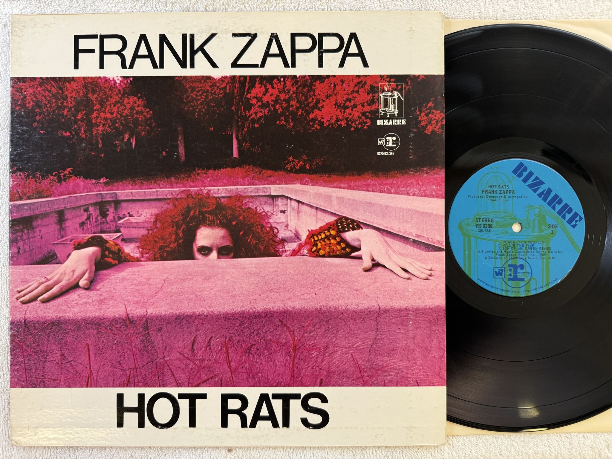 Omslagsbild för skivan FRANK ZAPPA hot rats LP -69 US BIZARRE RS 6356