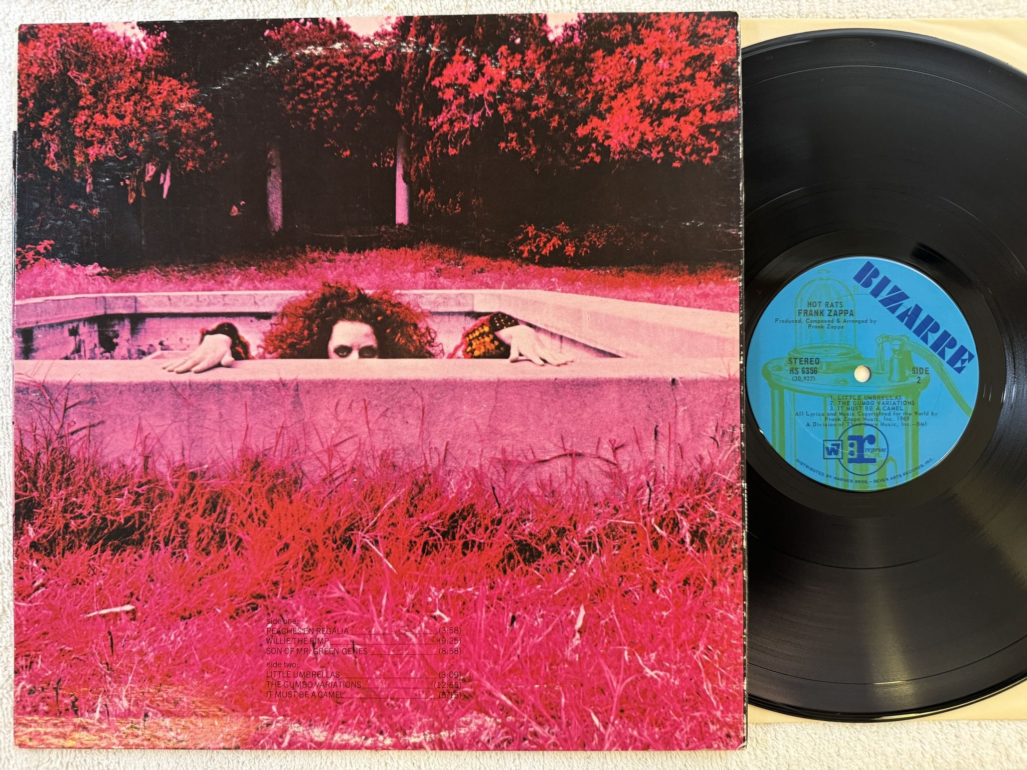 Omslagsbild för skivan FRANK ZAPPA hot rats LP -69 US BIZARRE RS 6356