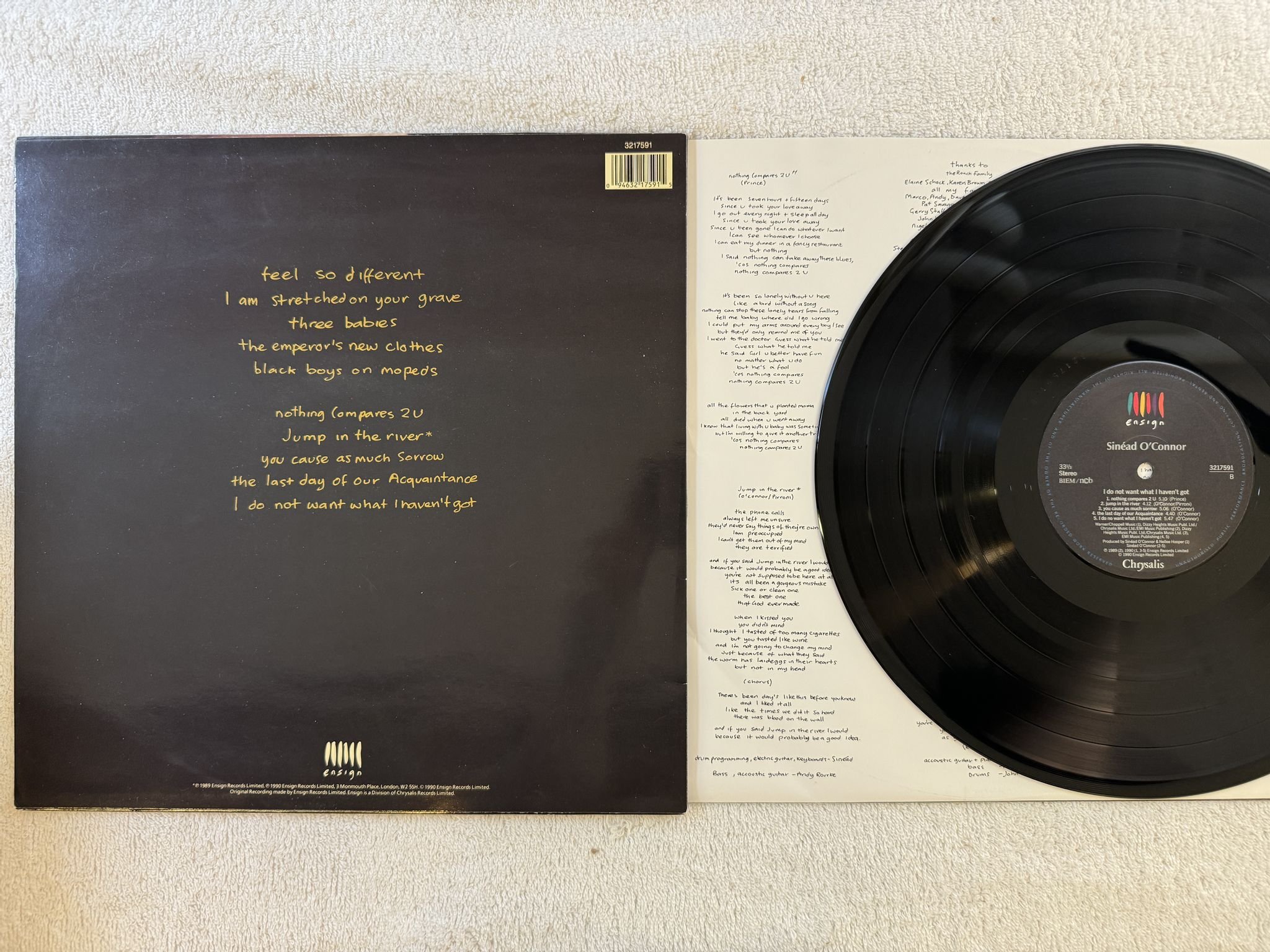 Omslagsbild för skivan SINEAD O'CONNOR I Do Not Want What I Haven't Got LP -90 ncb ENSIGN 3217591