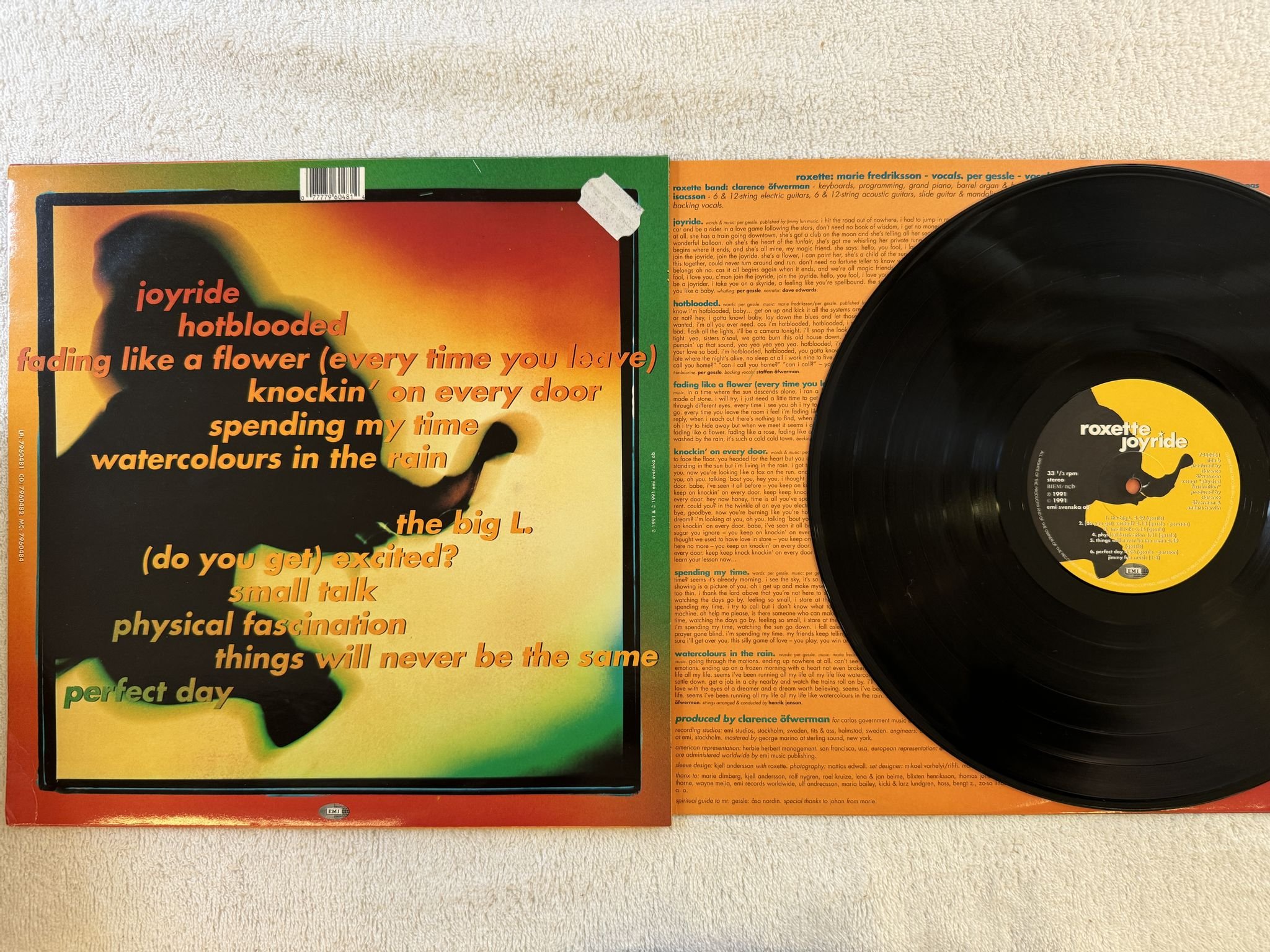 Omslagsbild för skivan ROXETTE joyride LP -91 Swe EMI 7960481
