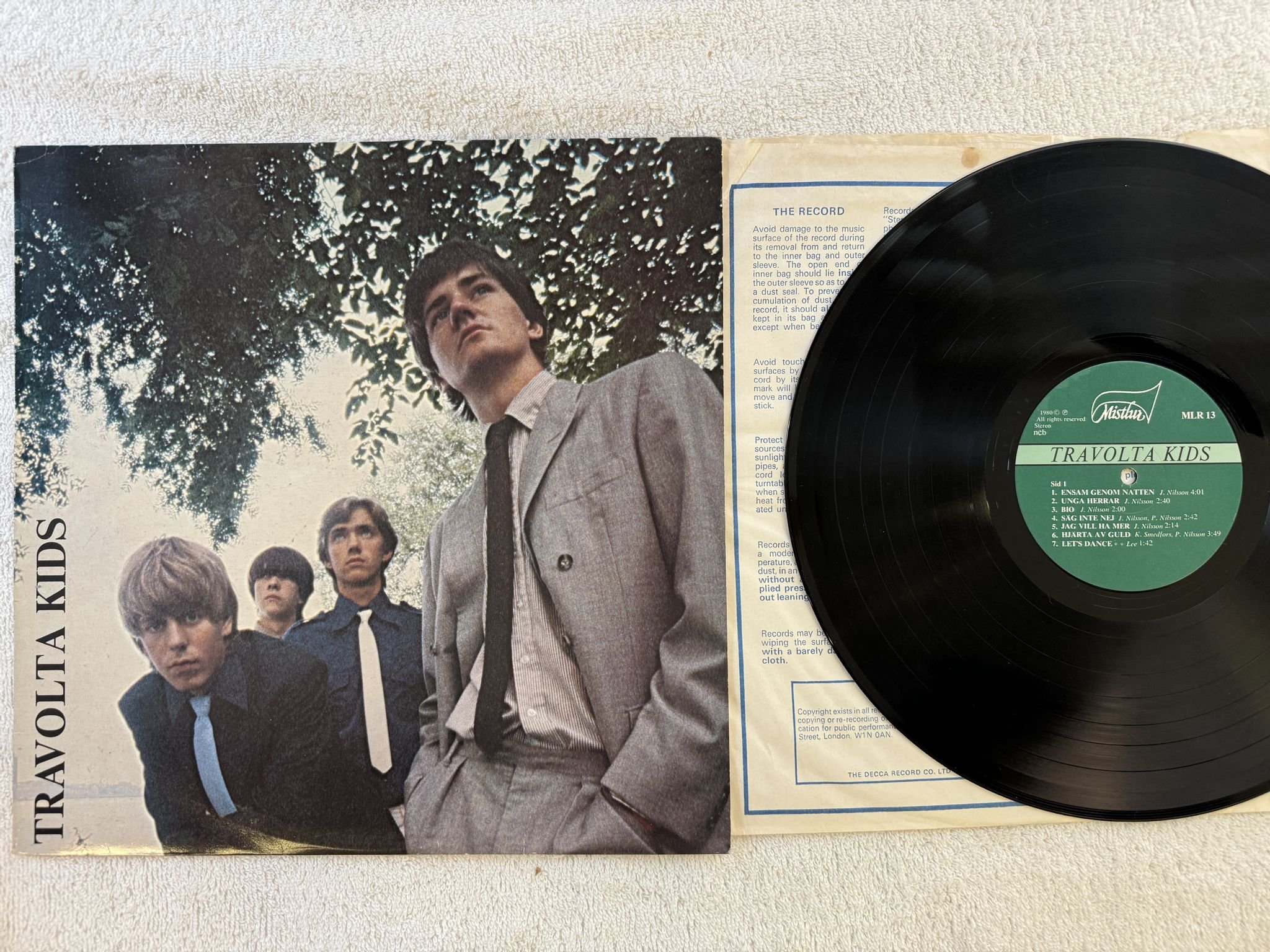 Omslagsbild för skivan TRAVOLTA KIDS s/t LP -80 Swe MISTLUR MLR 13