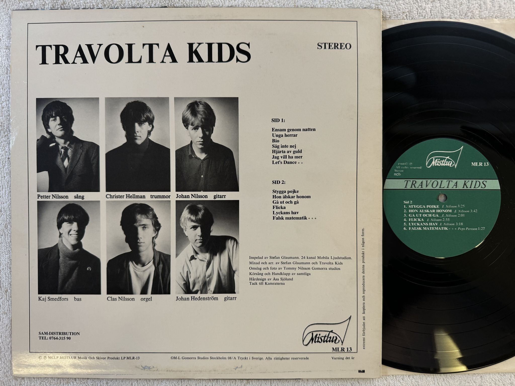 Omslagsbild för skivan TRAVOLTA KIDS s/t LP -80 Swe MISTLUR MLR 13