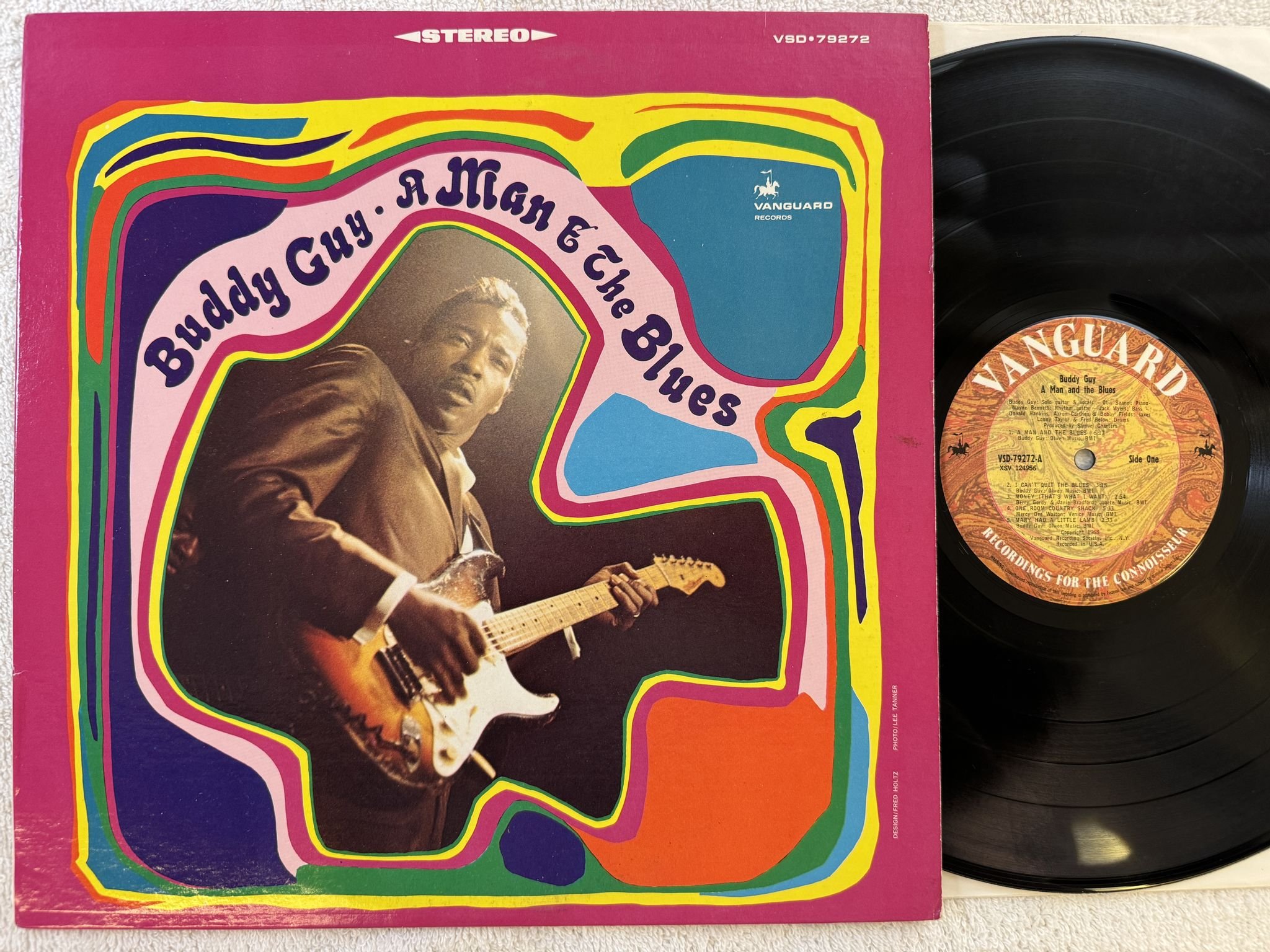 Omslagsbild för skivan BUDDY GUY a man and the blues LP re US VANGUARD VSD-79272