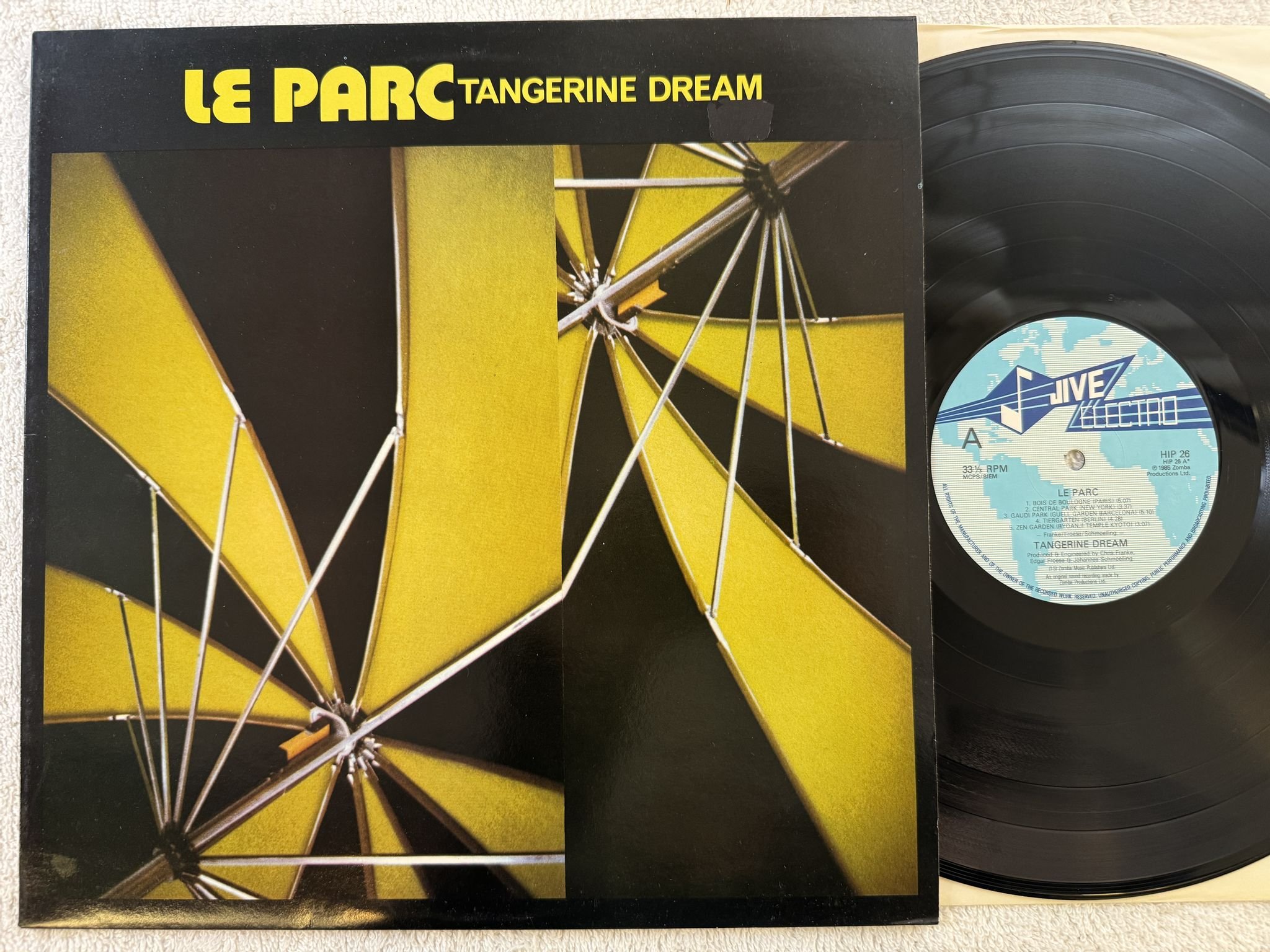 Omslagsbild för skivan TANGERINE DREAM le parc LP -85 UK JIVE HIP-26