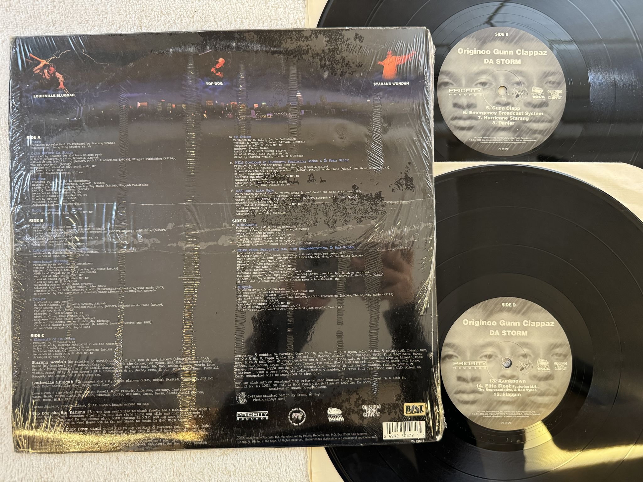 Omslagsbild för skivan O.G.C. (Originoo Gunn Clappaz) Da Storm 2xLP -96 US PRIORITY P1 50577 ** RARE **