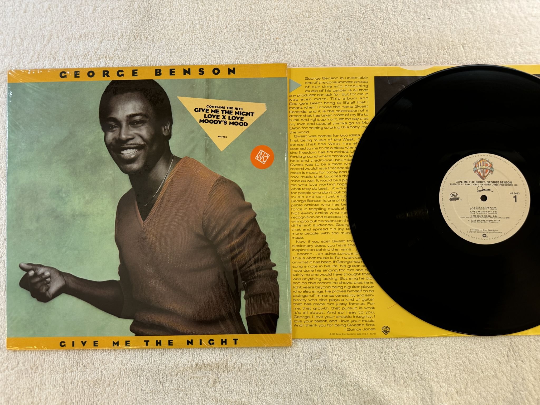 Omslagsbild för skivan GEORGE BENSON give me the night LP -80 US WARNER HS 3453 *** CLASSIC ***