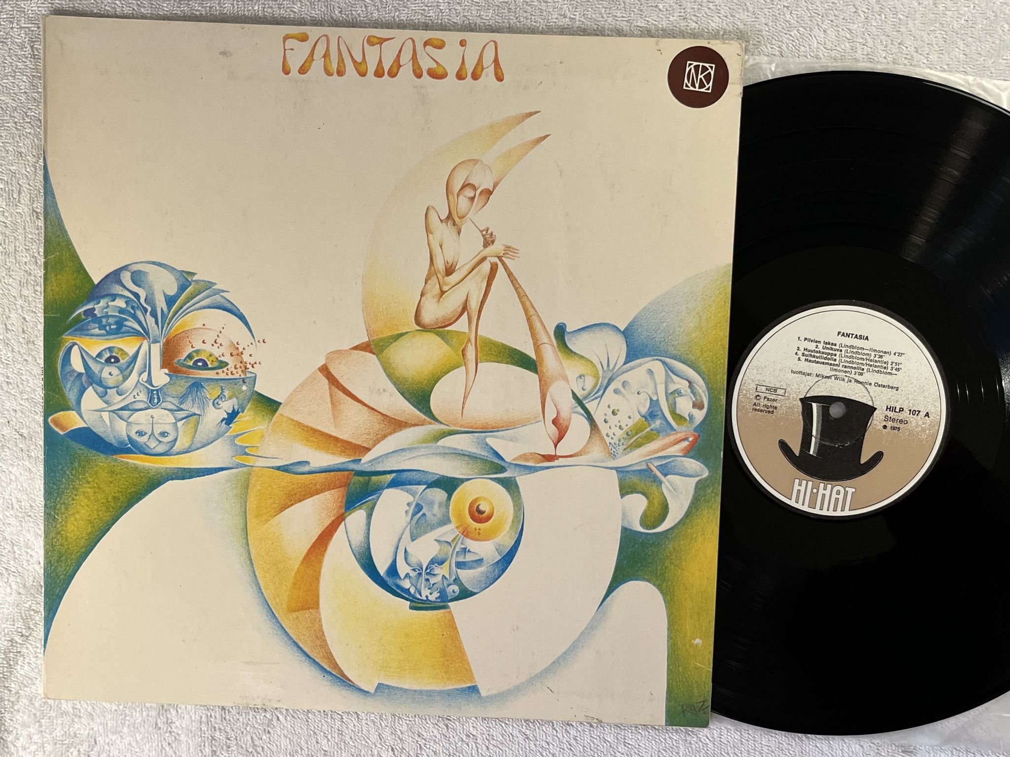 Omslagsbild för skivan FANTASIA s/t LP -75 Finland HI-HAT HILP 107 *** Rare finnish prog ***