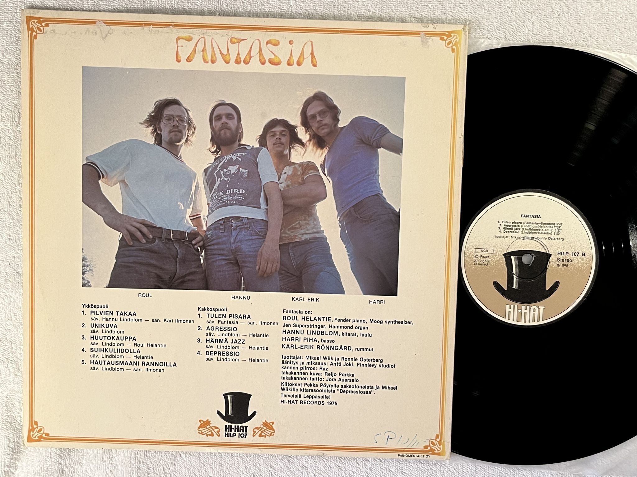 Omslagsbild för skivan FANTASIA s/t LP -75 Finland HI-HAT HILP 107 *** Rare finnish prog ***