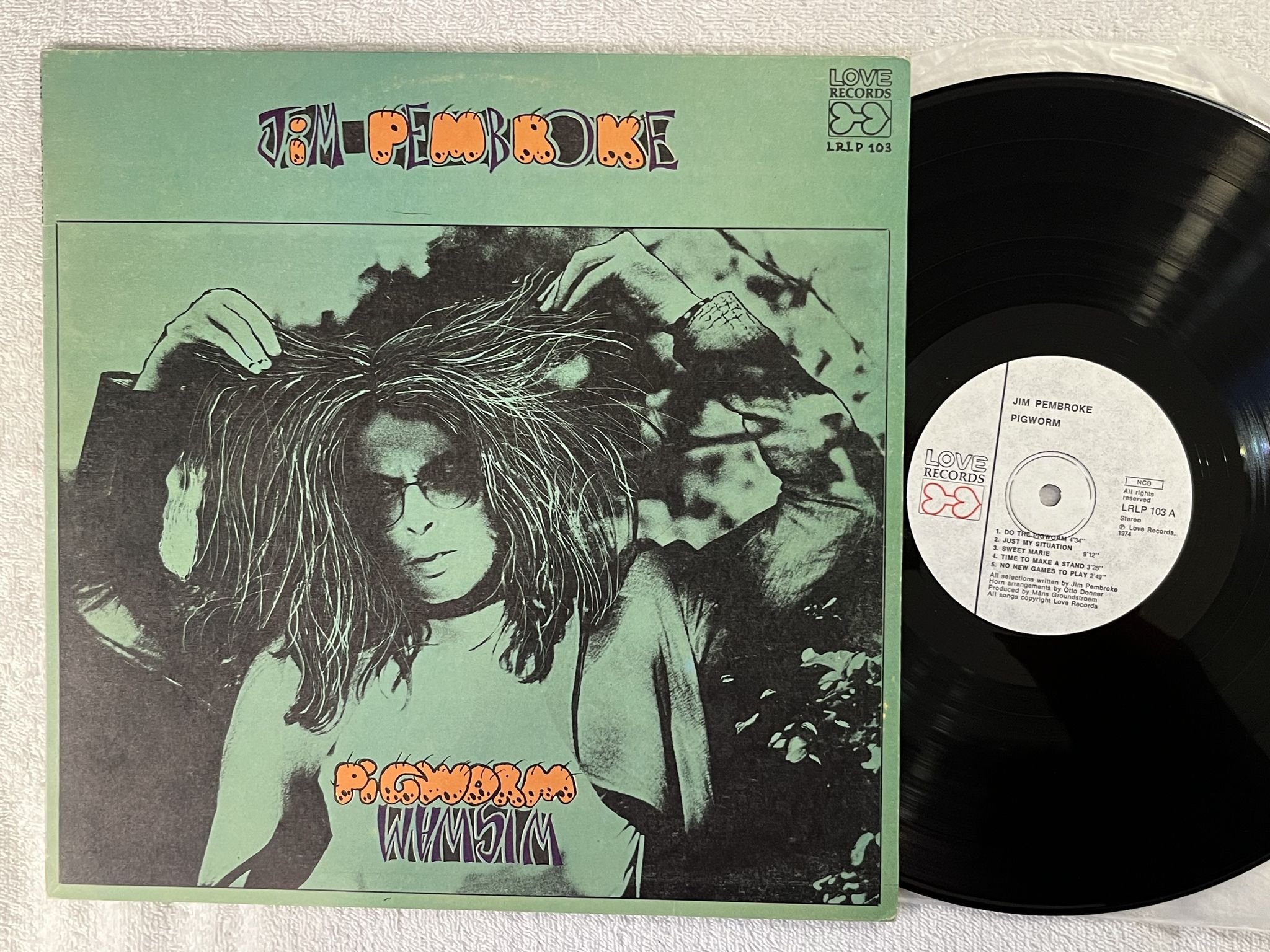 Omslagsbild för skivan JIM PEMBROKE pigworm LP -74 Finland LOVE LRLP 103