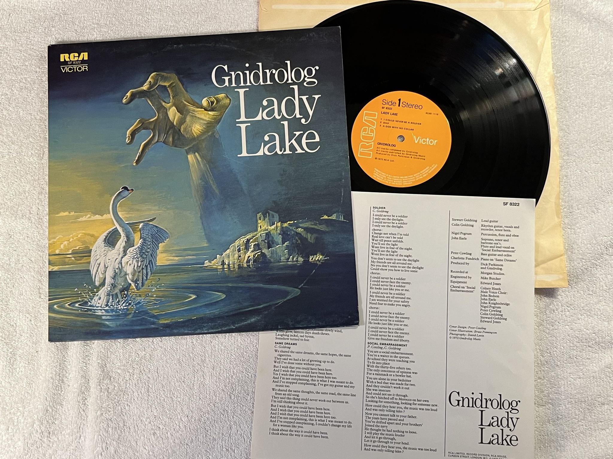 Omslagsbild för skivan GNIDROLOG lady lake LP -72 UK RCA SF 8322 *** MEGA RARE PROG ***