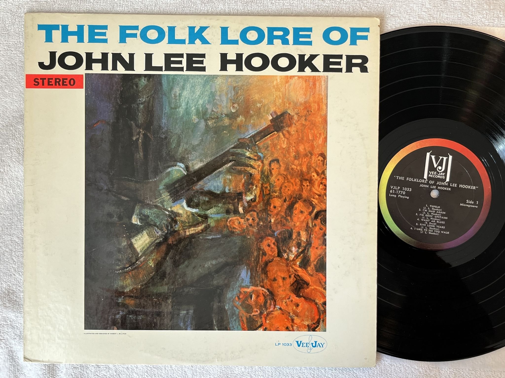 Omslagsbild för skivan JOHN LEE HOOKER the folklore of LP -63 US VEE JAY stereo VJLP 1033