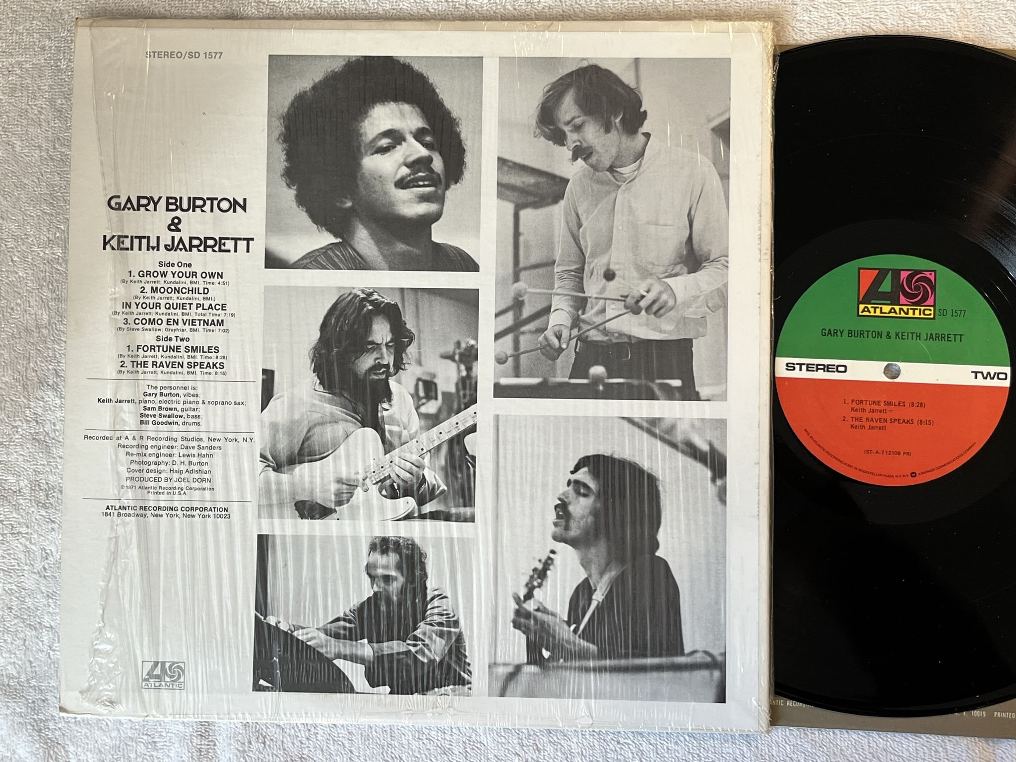 Omslagsbild för skivan GARY BURTON & KEITH JARRETT s/t LP -71 US ATLANTIC SD 1577