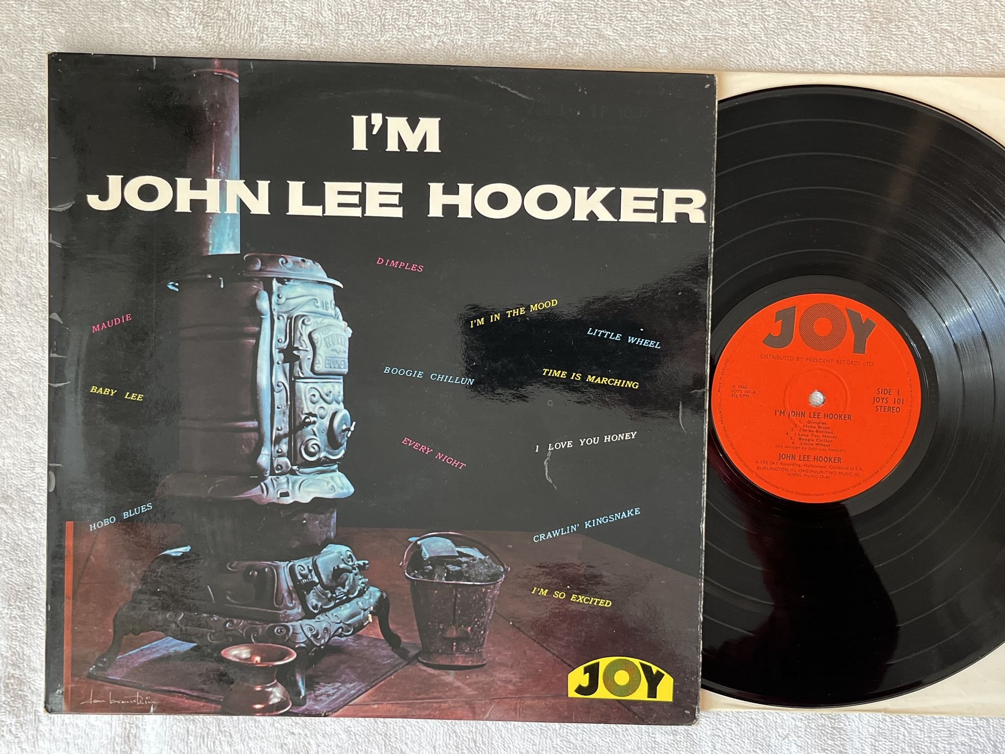 Omslagsbild för skivan JOHN LEE HOOKER I'm LP -68 UK JOY JOYS 101