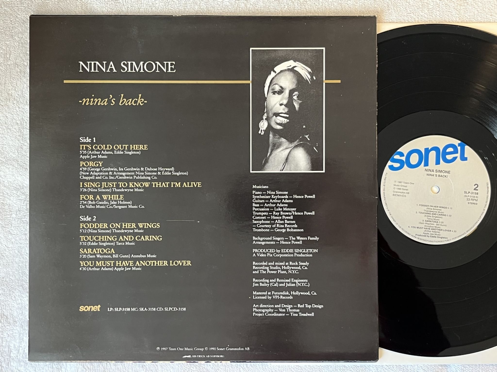 Omslagsbild för skivan NINA SIMONE Nina's back! LP -90 ncb SONET SLP 3158