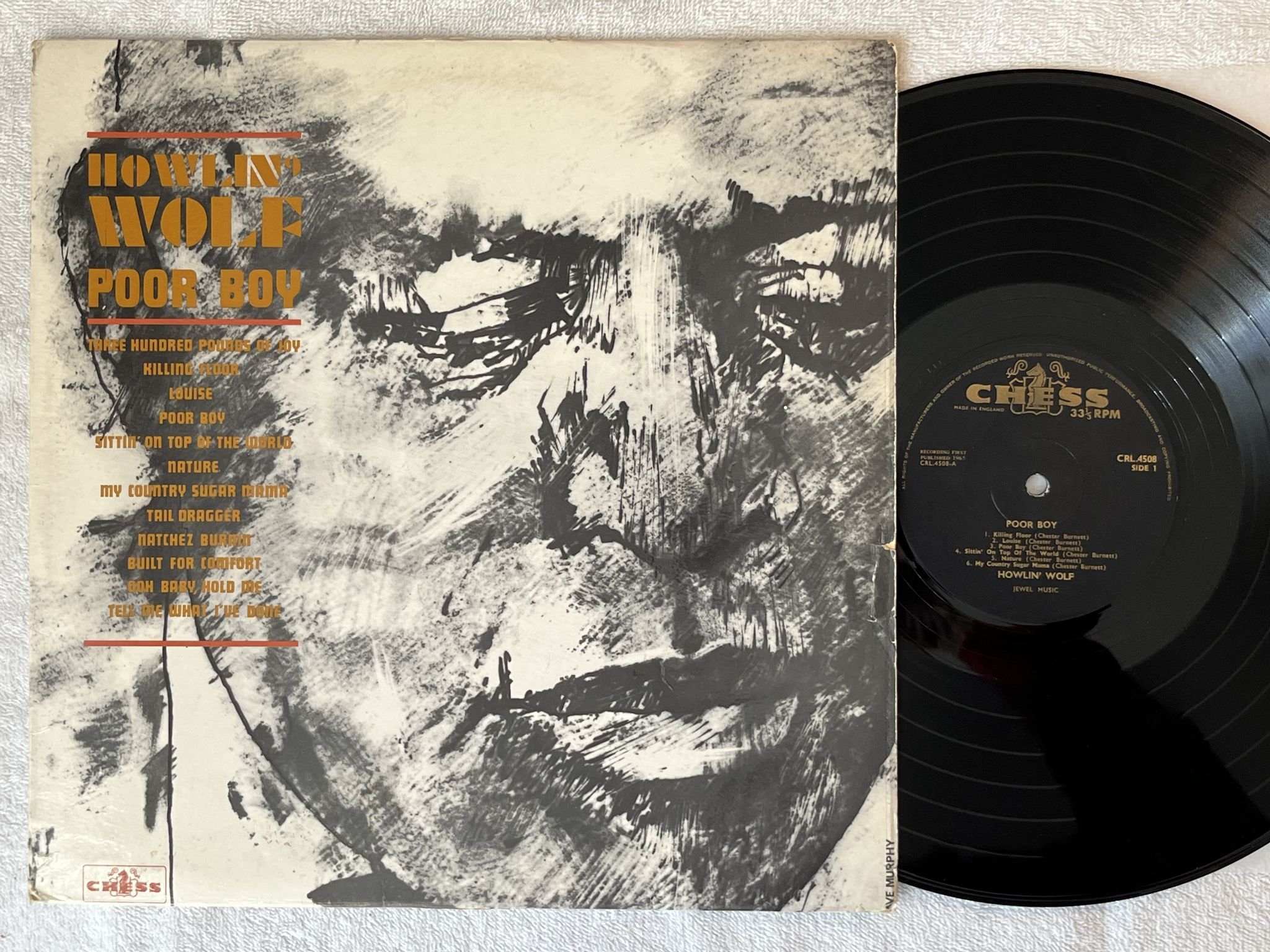 Omslagsbild för skivan HOWLIN' WOLF poor boy LP -66 UK CHESS mono CRL 4508