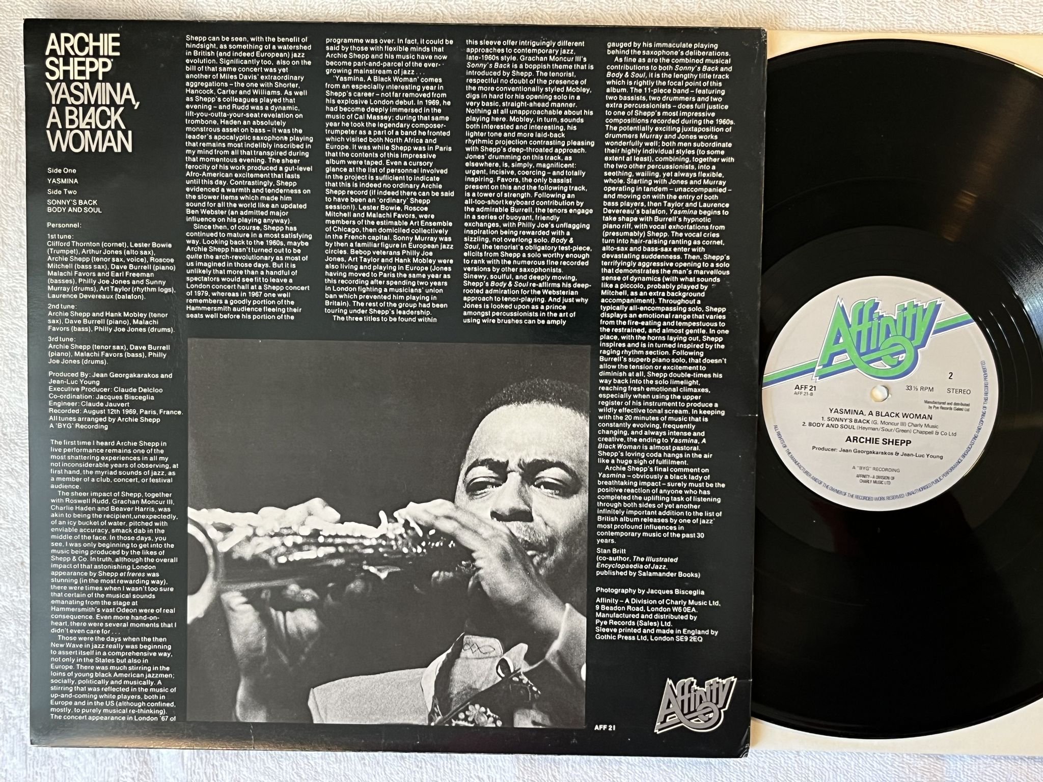 Omslagsbild för skivan ARCHIE SHEPP Yasmina, a black woman LP -79 UK AFFINITY AFF 21
