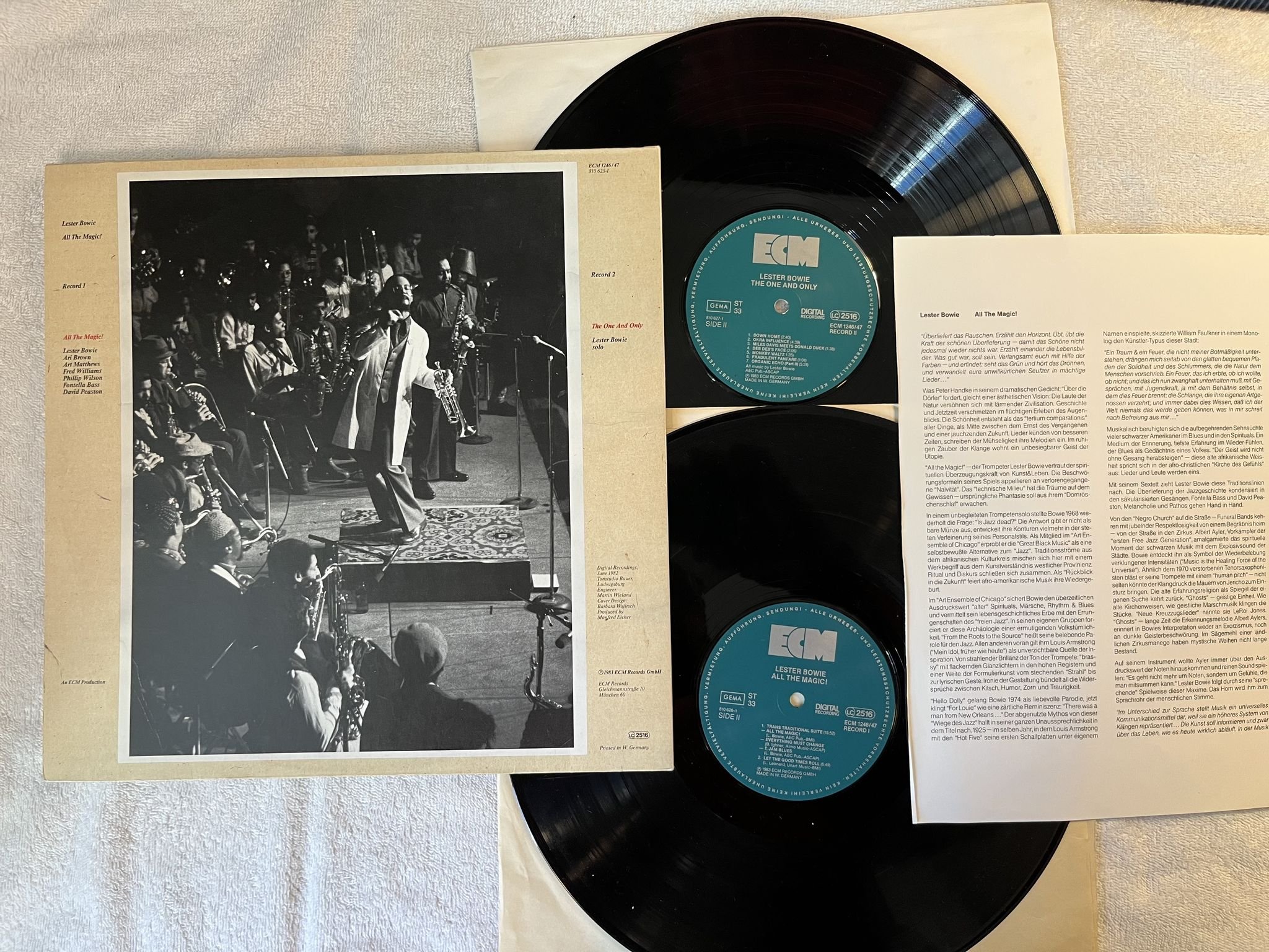 Omslagsbild för skivan LESTER BOWIE All The Magic! 2xLP -83 Ger ECM 1246/47