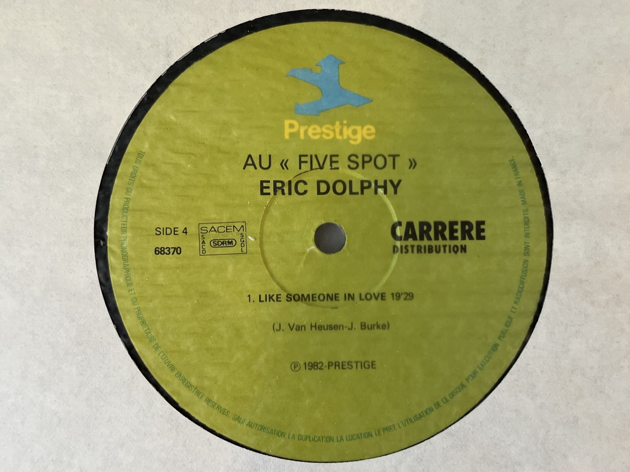 Omslagsbild för skivan ERIC DOLPHY Au "Five Spot" 3xLP box set CARRERE / PRESTIGE 68 369/71