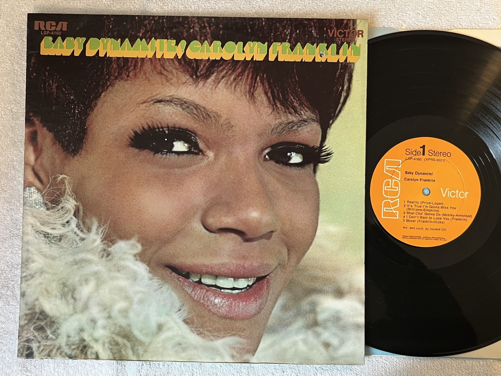 Omslagsbild för skivan CAROLYN FRANKLIN baby dynamite! LP -69 US RCA LSP-4160