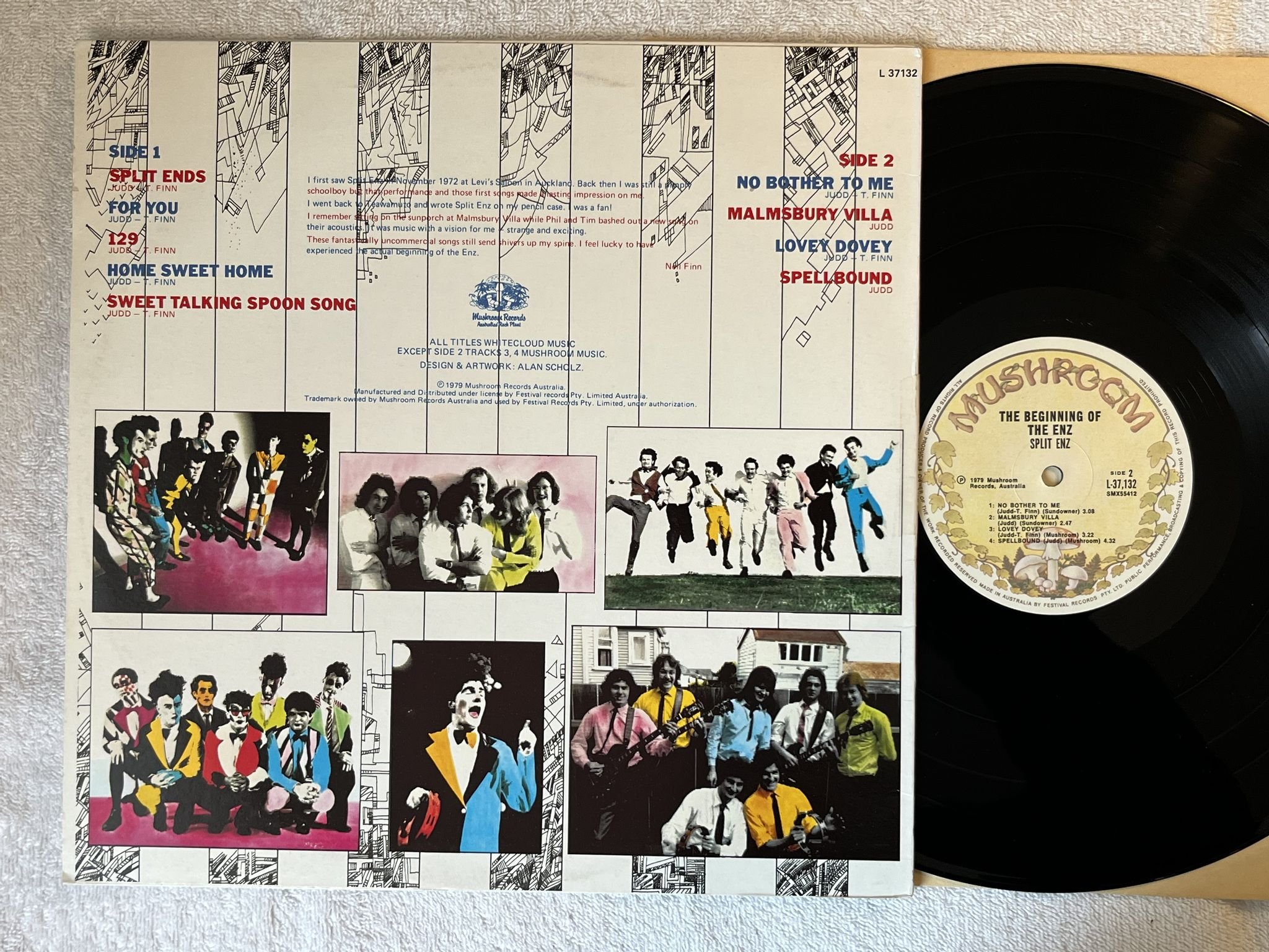 Omslagsbild för skivan SPLIT ENZ The Beginning Of The Enz LP -79 Australia MUSHROOM L 37132