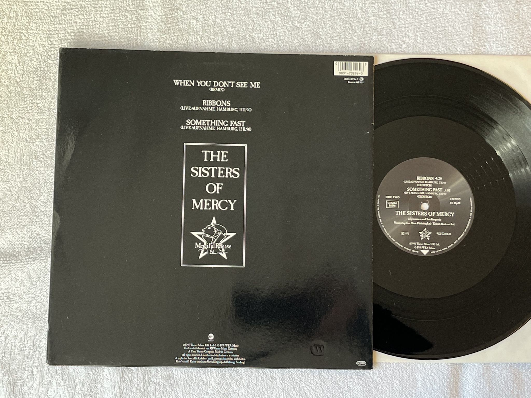 Omslagsbild för skivan THE SISTERS OF MERCY when you don't see me 12" 91 Ger MERCIFUL 903173896-0