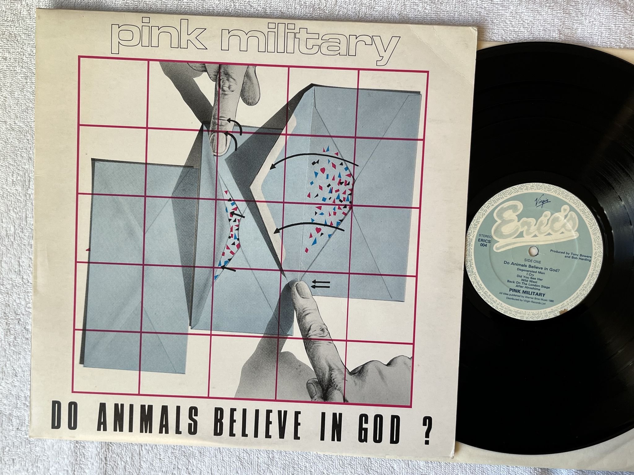 Omslagsbild för skivan PINK MILITARY Do Animals Believe In God? LP -80 UK eric's 004 *** New Wave ***
