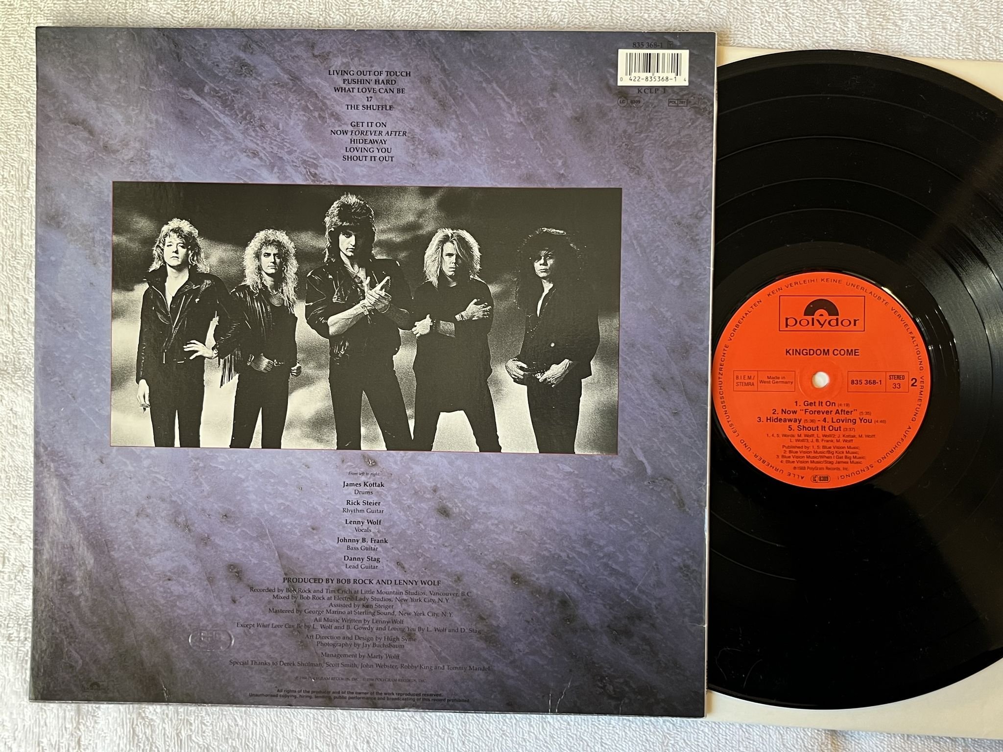 Omslagsbild för skivan KINGDOM COME s/t LP -88 POLYDOR 835 368-1