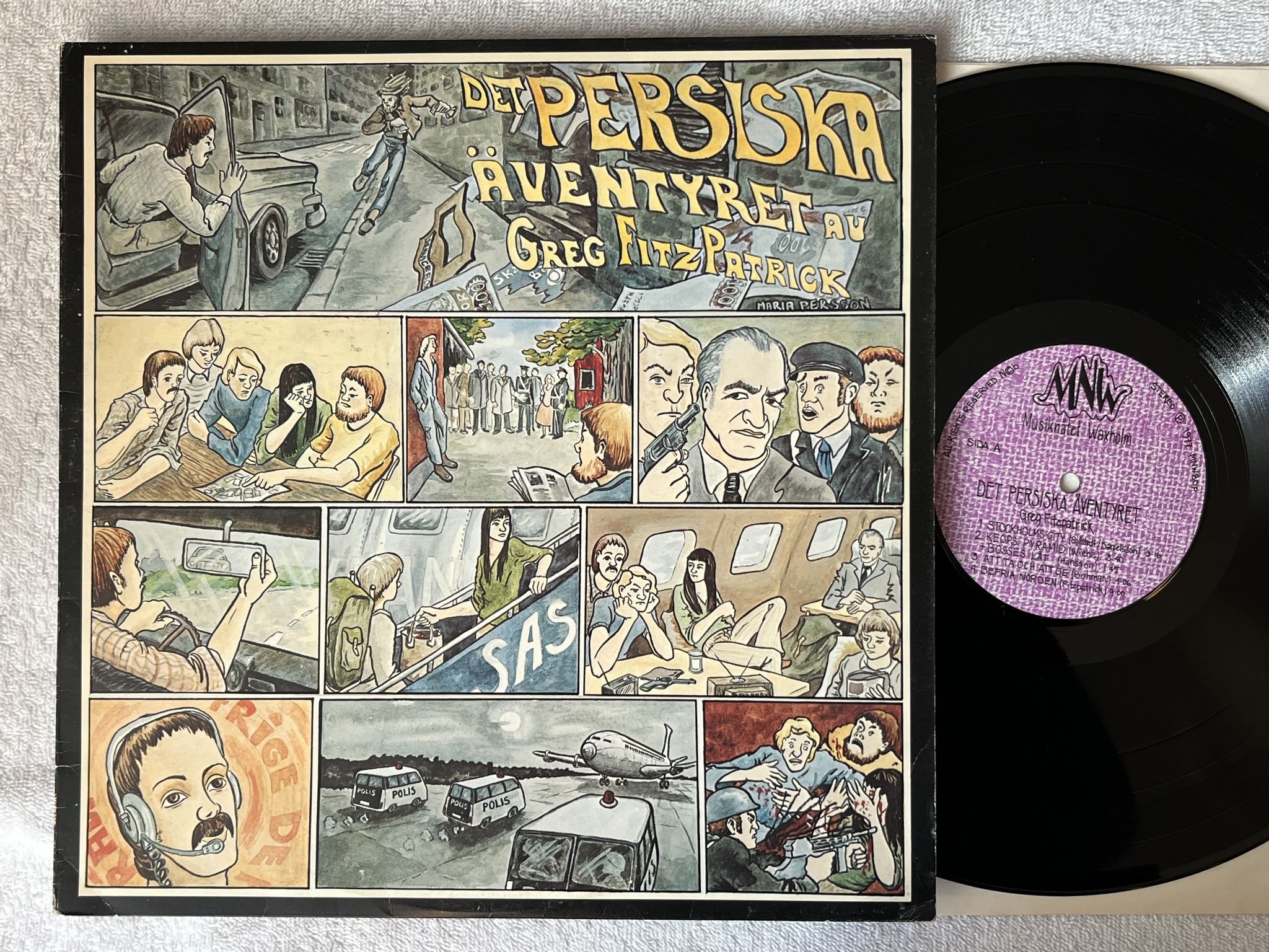 Omslagsbild för skivan GREG FITZPATRICK det persiska äventyret LP -77 Swe MNW 80P