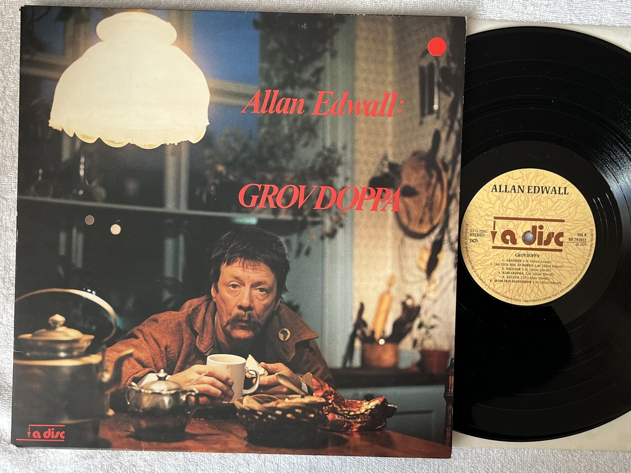 Omslagsbild för skivan ALLAN EDWALL grovdoppa LP -79 Swe A DISC BS 791022