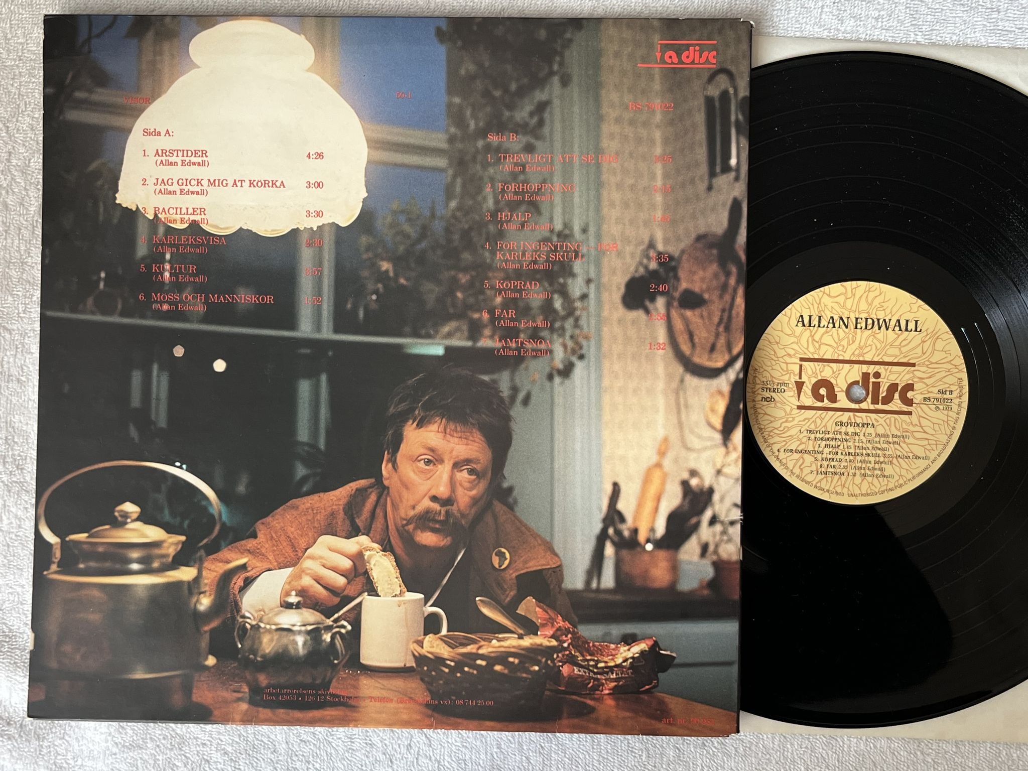 Omslagsbild för skivan ALLAN EDWALL grovdoppa LP -79 Swe A DISC BS 791022