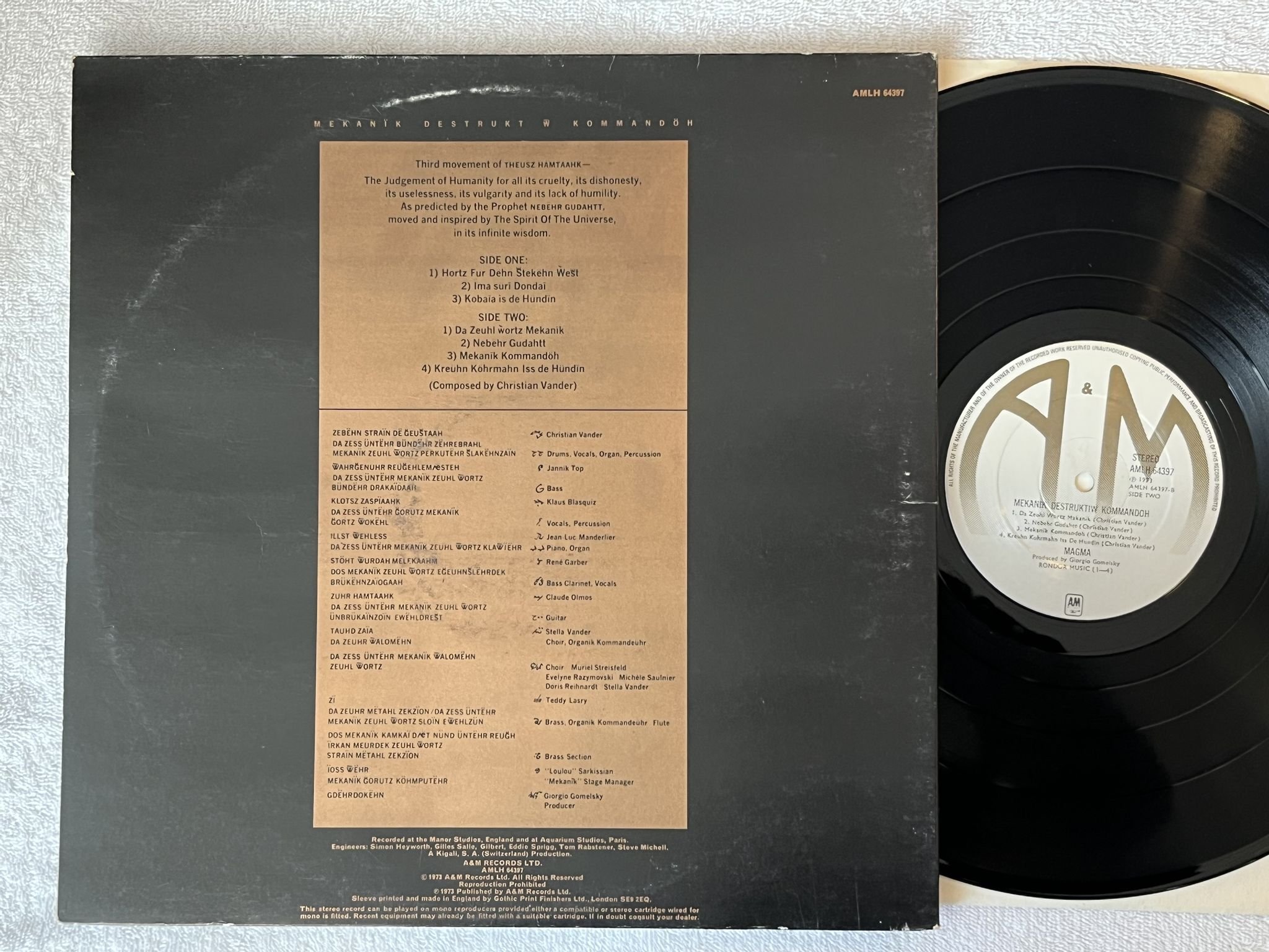 Omslagsbild för skivan MAGMA mekanik destruktiw kommandoh LP -73 US A&M AMLH 64397