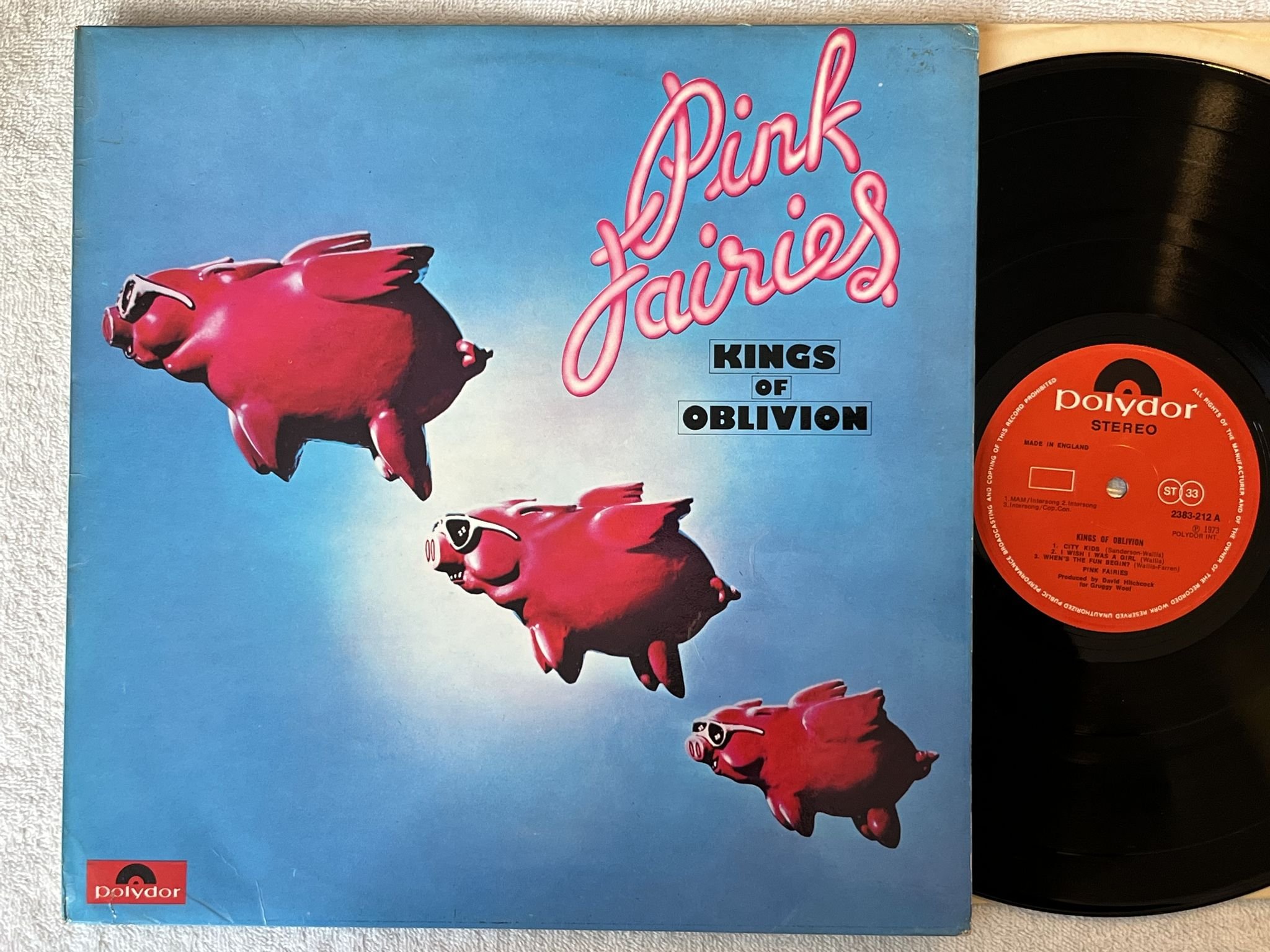 Omslagsbild för skivan PINK FAIRIES kings of oblivion LP -73 UK POLYDOR 2383 212