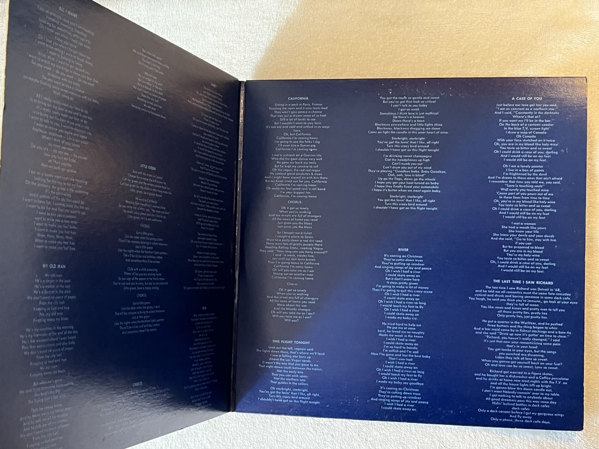 Omslagsbild för skivan JONI MITCHELL blue LP Can REPRISE MS 2038 **** CLASSIC ****