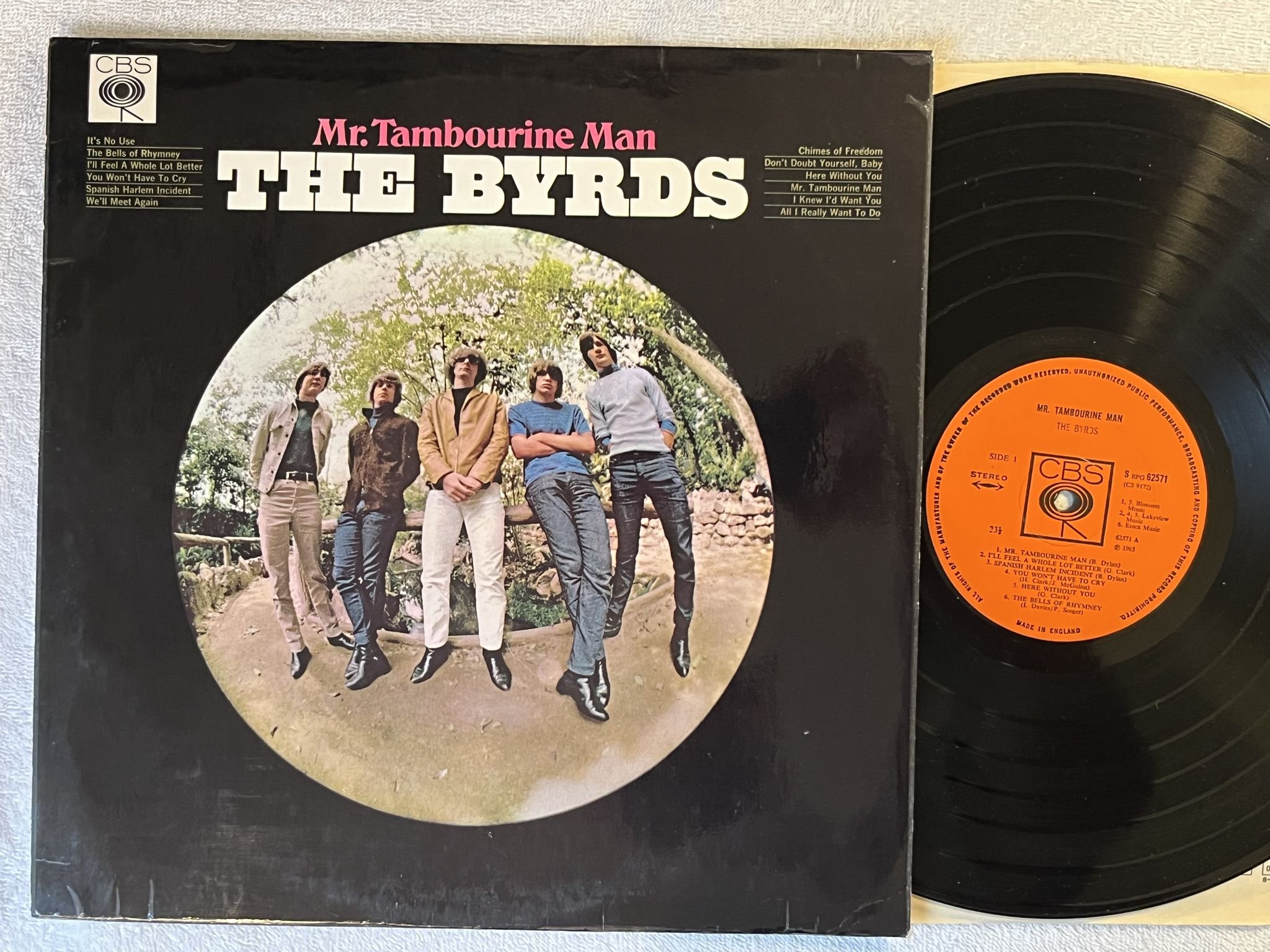 Omslagsbild för skivan THE BYRDS Mr Tambourine Man LP -65 UK CBS SBPG 62571