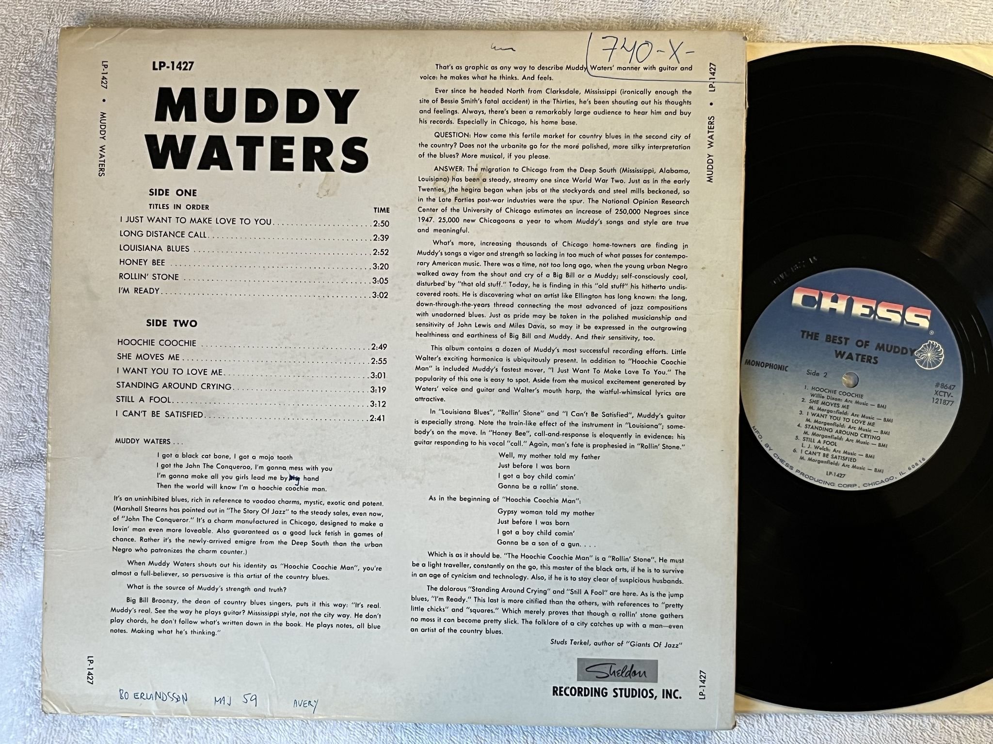 Omslagsbild för skivan MUDDY WATERS the best of LP re US CHESS mono LP 1427
