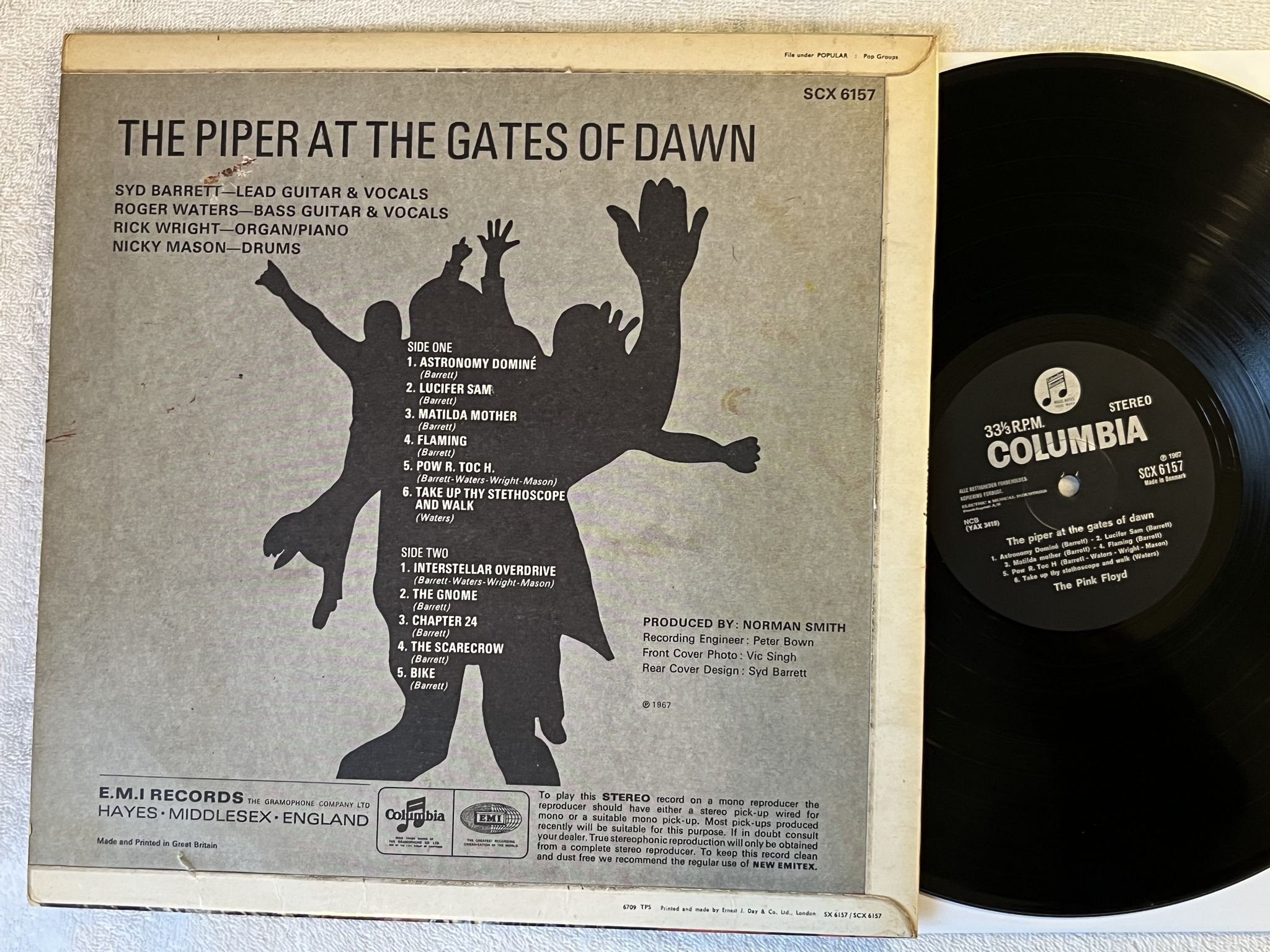Omslagsbild för skivan PINK FLOYD The Piper At The Gates Of Dawn LP -67 Denmark COLUMBIA SCX6157