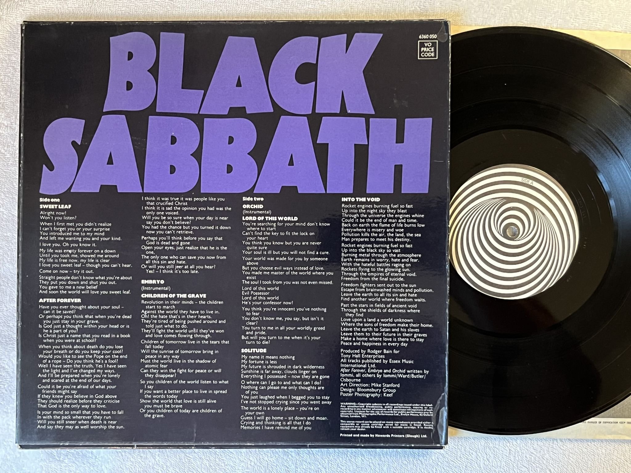 Omslagsbild för skivan BLACK SABBATH master of reality LP -71 ncb VERTIGO 6360050 *** POSTER ***