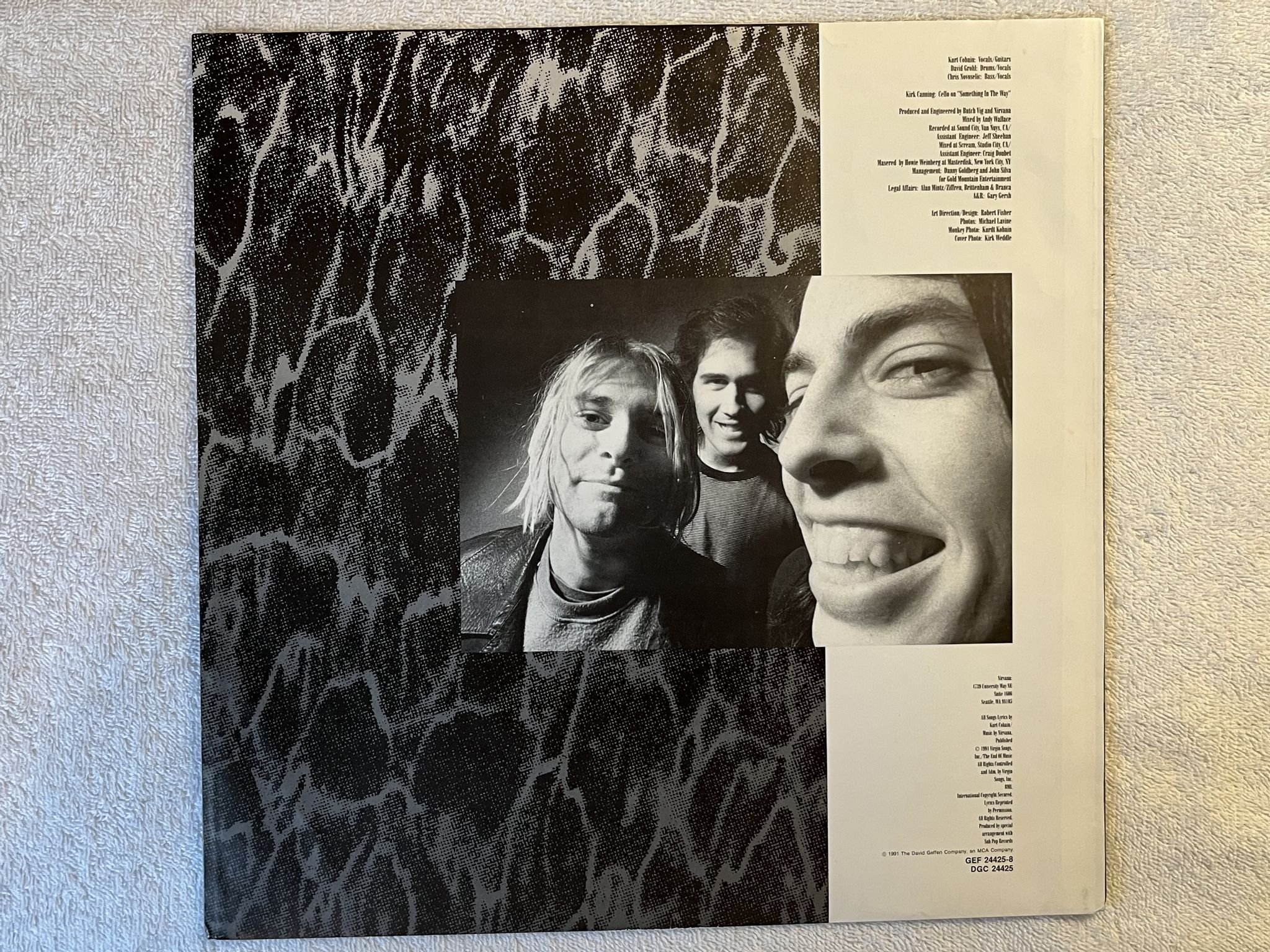 Omslagsbild för skivan NIRVANA nevermind LP -91 Ger GEFFEN GEF 24425 *** CLASSIC ***